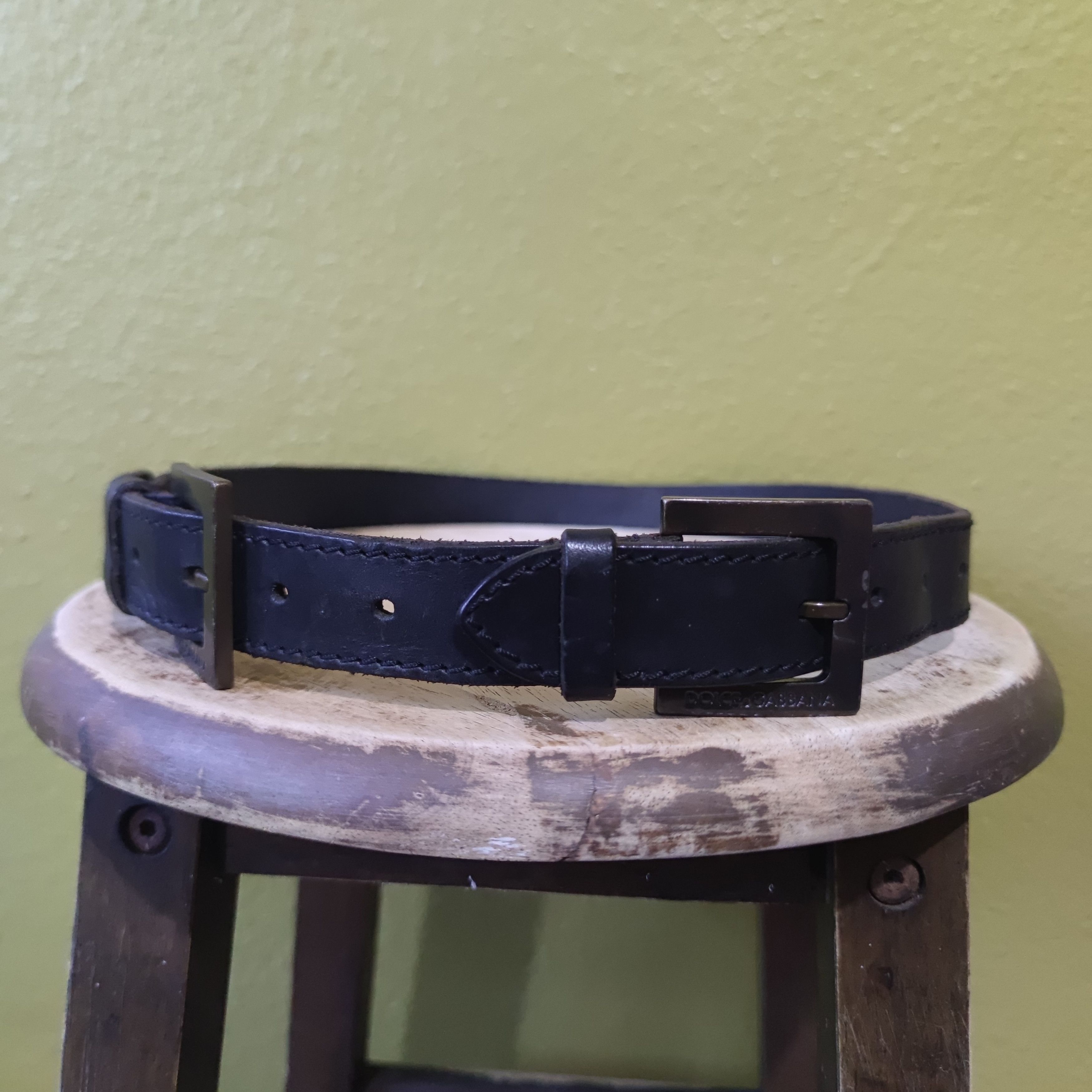 Dolce & Gabbana AUTHENTIC DOLCE & GABBANA DOUBLE BUCKLE LEATHER BELT Size 34 - 6 Thumbnail