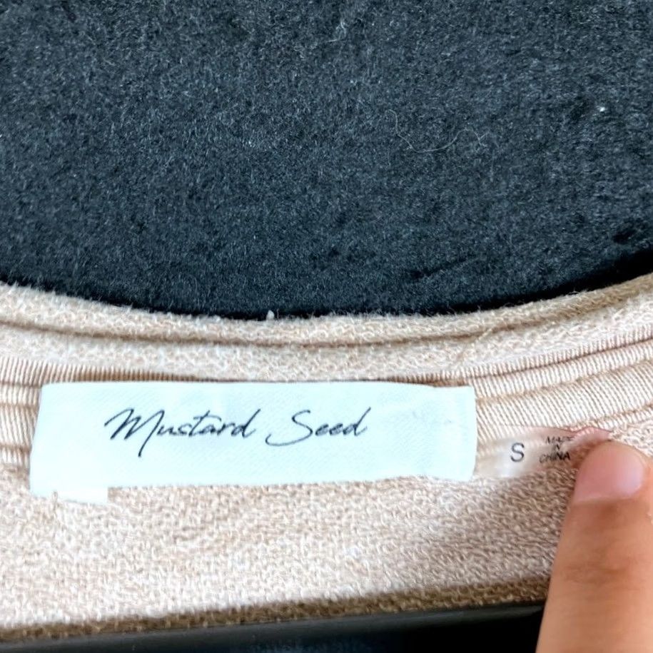 Vintage Mustard Seed Sweatshirt Tan Oversized Long Sleeve Pullover S Athletic Womens Crew Neck Casual Activewear Stretch Jersey Knit Regular 1 Size S / US 4 / IT 40 - 6 Thumbnail