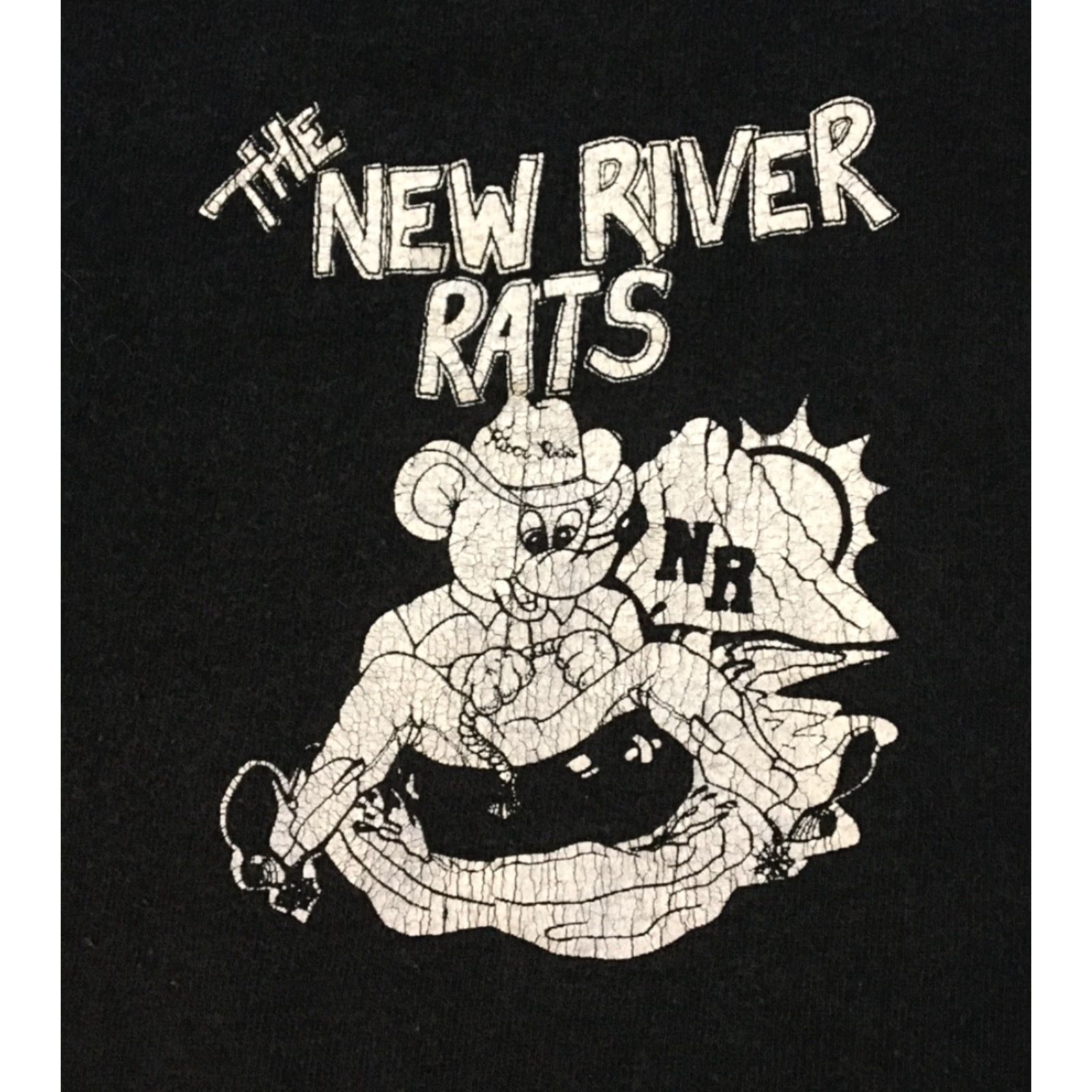 Fruit Of The Loom VINTAGE 90s Arizona River Rats Faded Distress Shirt XXL Black USA Grunge Single Stitch Pocket Tee Mens T-Shirt Size US XXL / EU 58 / 5 - 4 Thumbnail