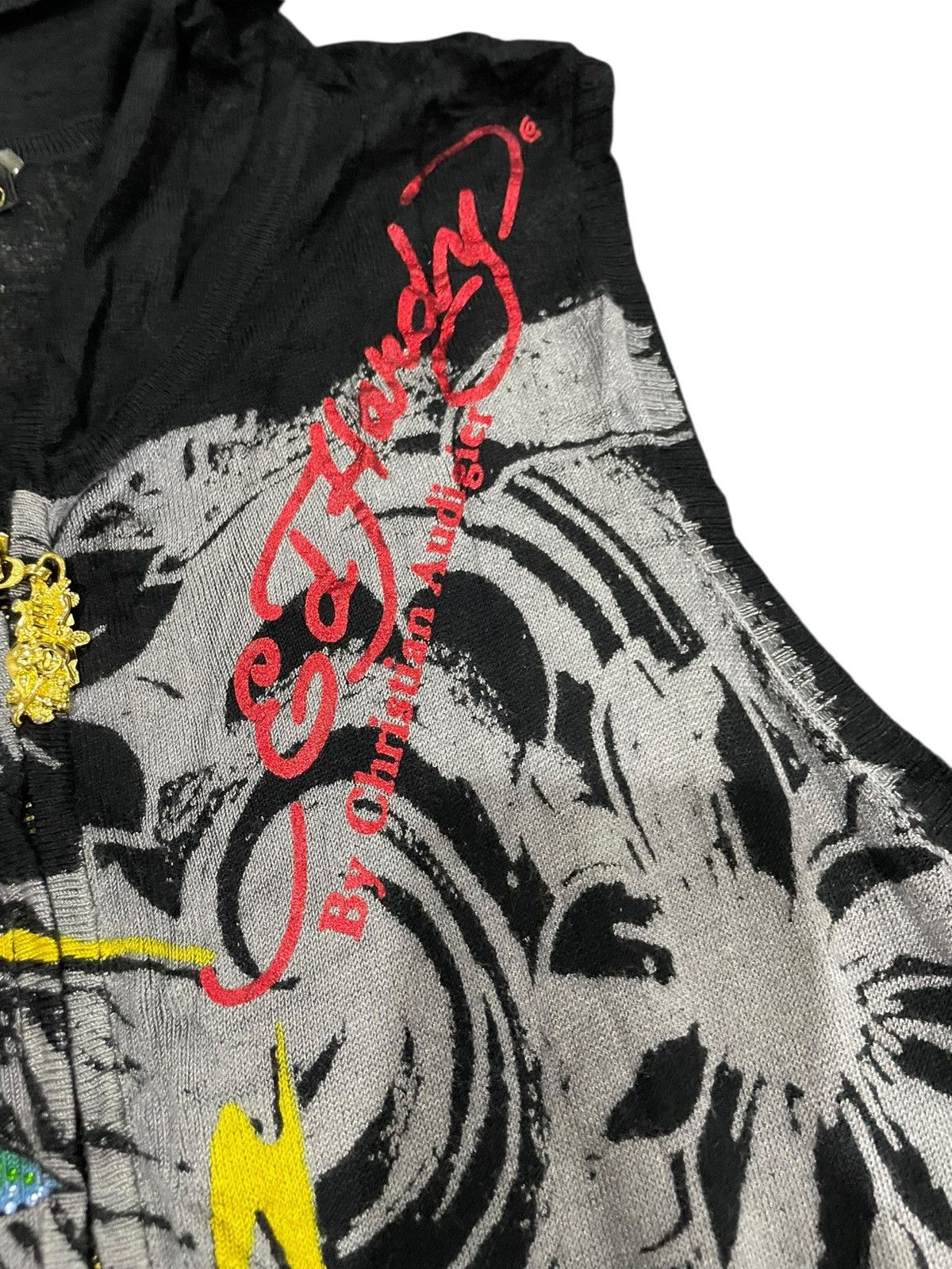 Christian Audigier Ed Hardy By Christian Audigier Sleeveless Hooded Sweatshirt Size M / US 6-8 / IT 42-44 - 8 Thumbnail