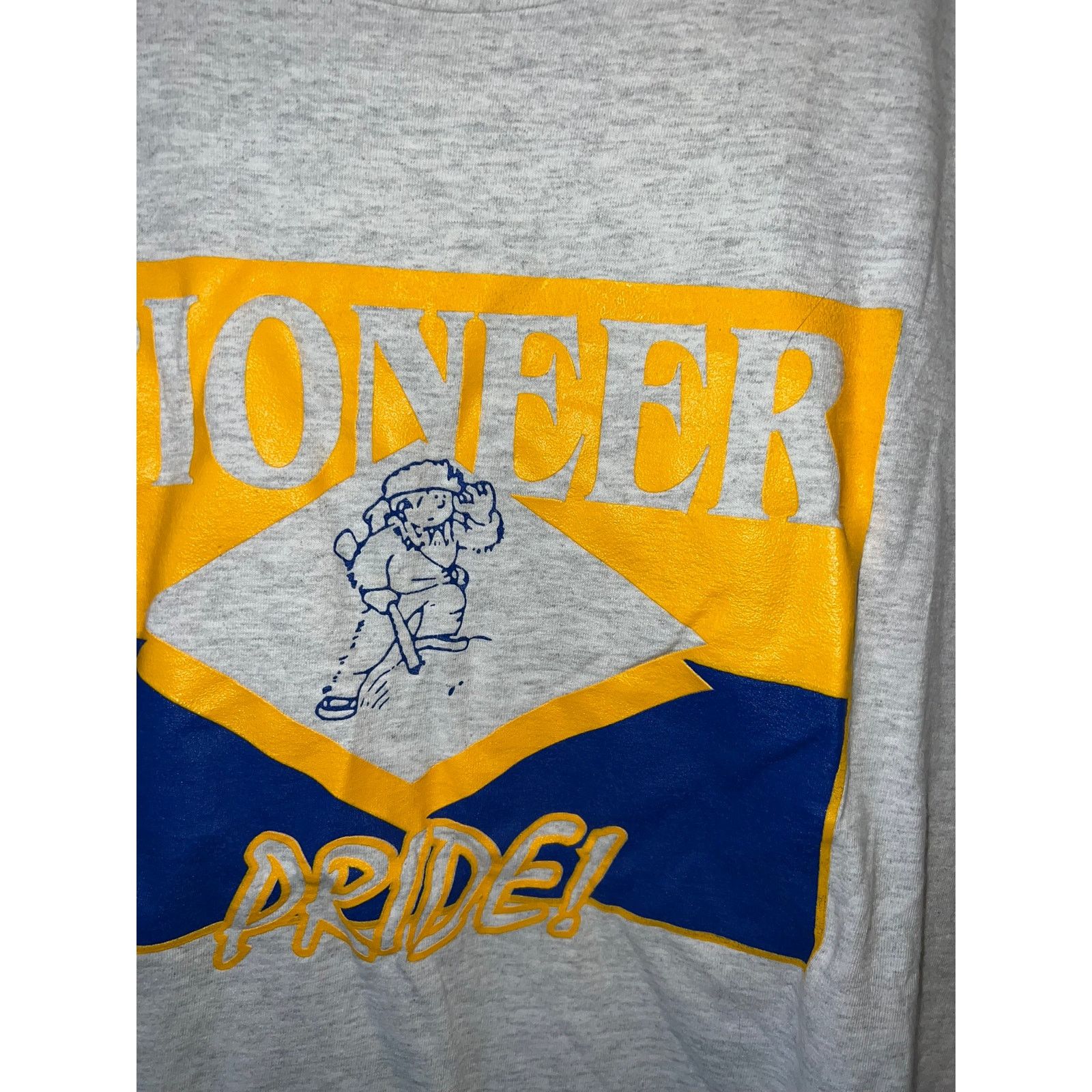 Riddell Vintage Pioneer Pride Shirt Gray School 90s Tee VTG 2XL Size US XXL / EU 58 / 5 - 3 Thumbnail