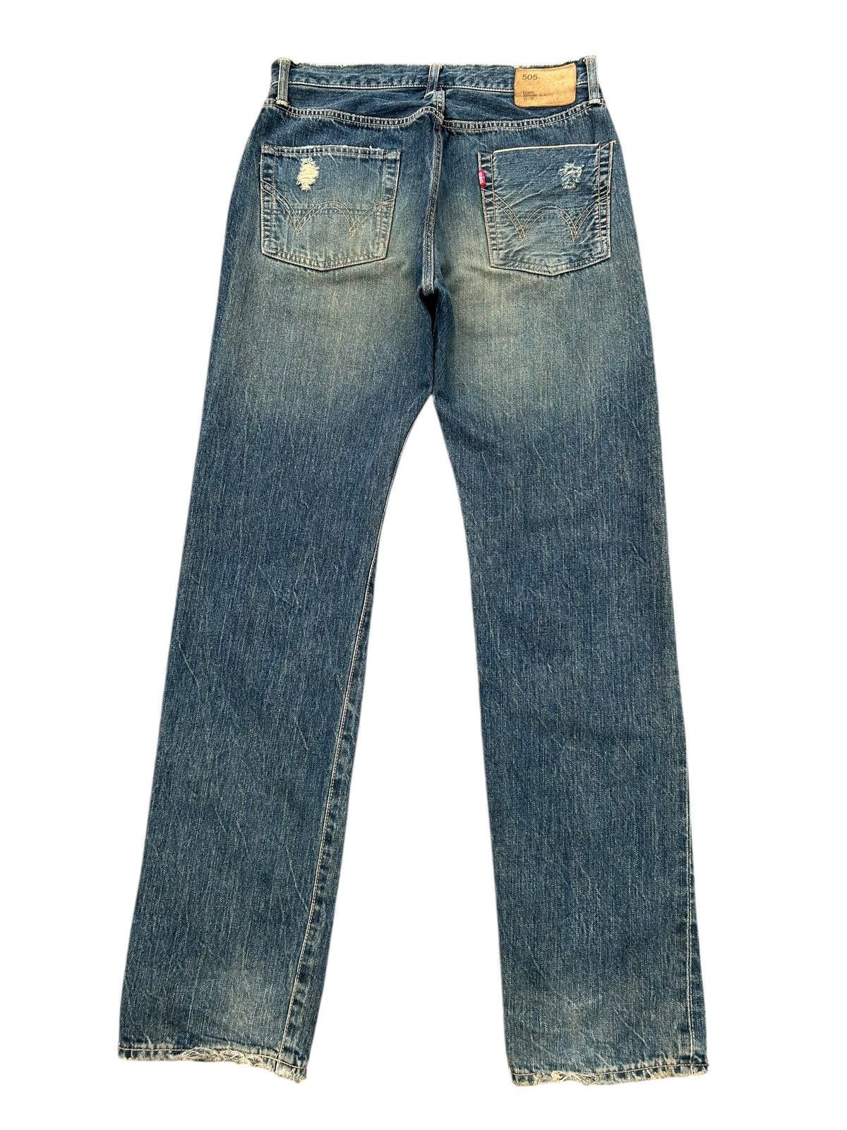 Kapital Thrashed Vintage Edwin 505 Selvedge Rusty Denim Jeans Size US 32 / EU 48 - 7 Thumbnail