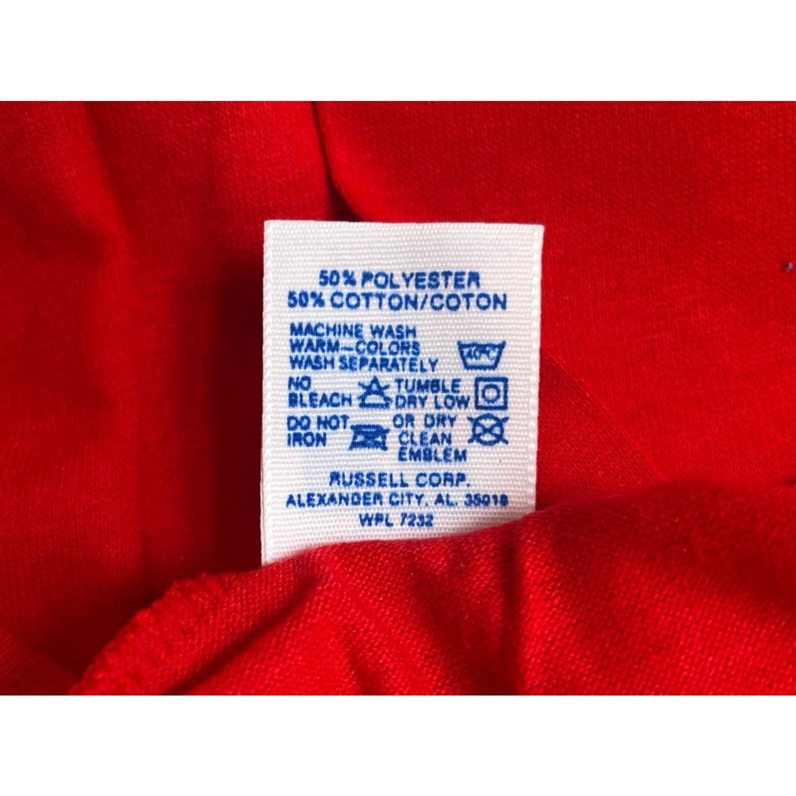 Russell Athletic VINTAGE Russell Athletic V-Neck T-Shirt Mens Large Deadstock NWOT 90s NOS Red Cotton Blend Short Sleeve 1990s Adult Mens Size US L / EU 52-54 / 3 - 5 Thumbnail