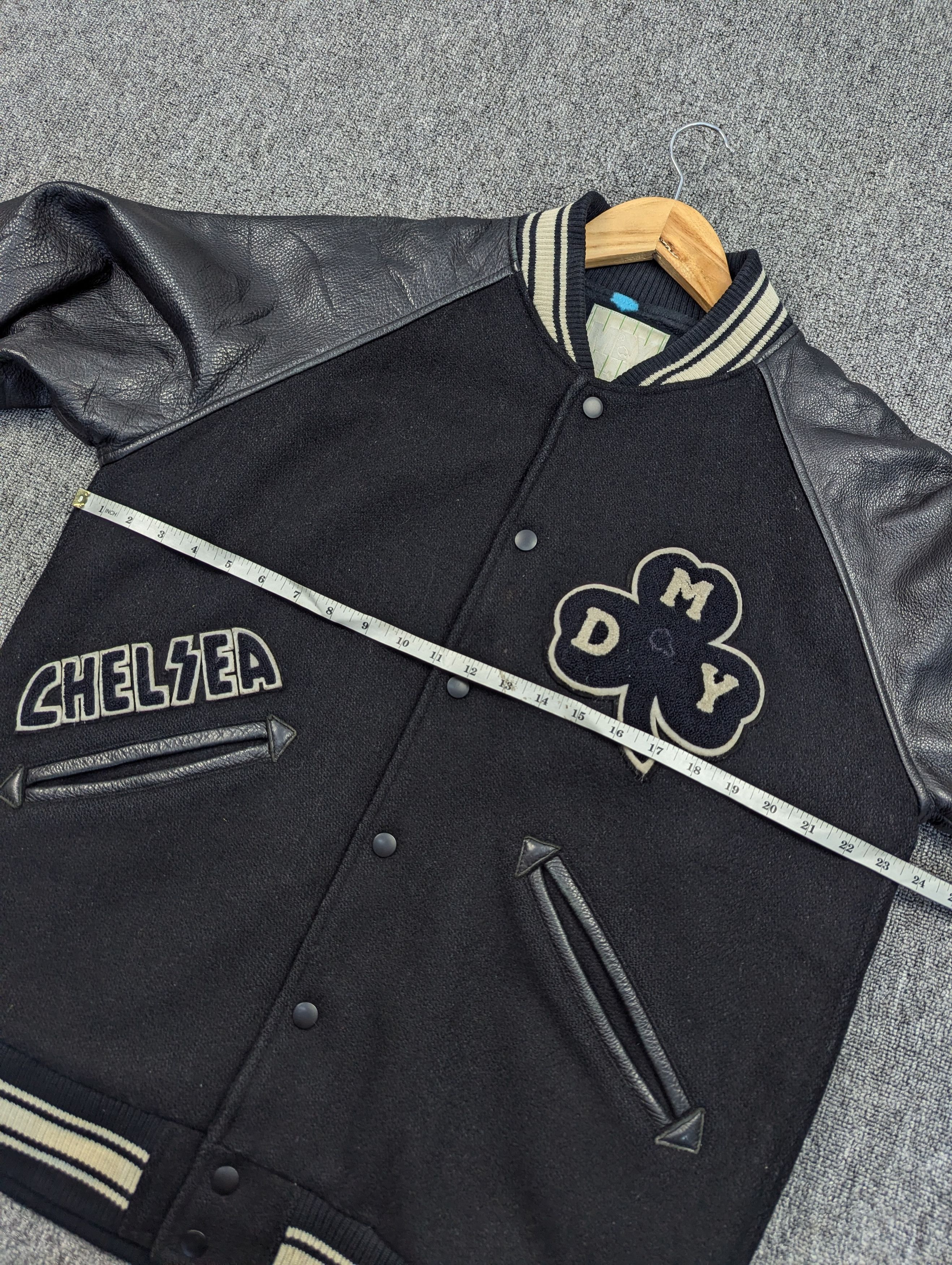 Japanese Brand Vintage Mackdaddy Wool Varsity Sleeve Leather Jacket Size US L / EU 52-54 / 3 - 16 Thumbnail