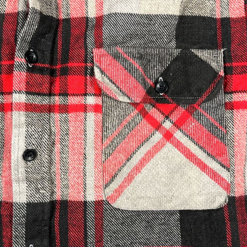 McGregor VINTAGE McGregor Shirt Adult LARGE TALL Gray Plaid Flannel Cotton Workwear 80s Size US L / EU 52-54 / 3 - 5 Thumbnail