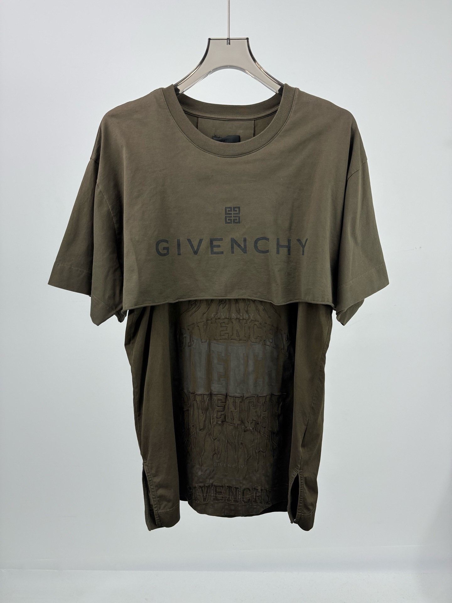Givenchy GIVENCHY Military Green Runway Fake Two-Piece Tee Size US XXL / EU 58 / 5 - 1 Thumbnail
