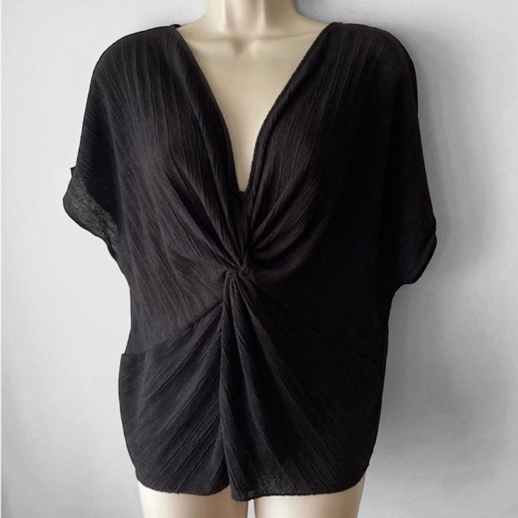 Zara Zara Women's Black Twisted V-Neck Blouse Size Medium Size M / US 6-8 / IT 42-44 - 11 Thumbnail
