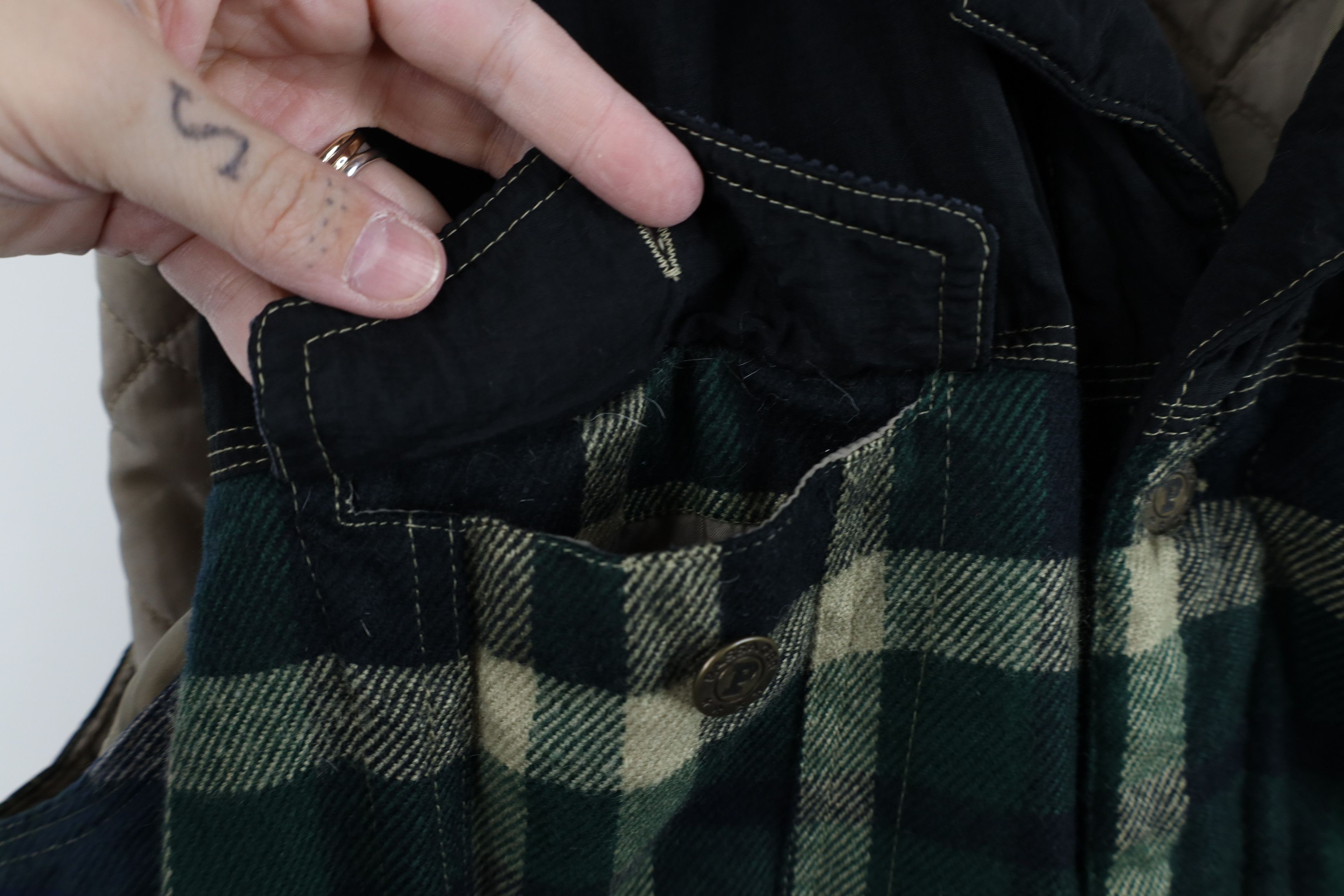 Vintage Vintage 90s Streetwear Flannel Corduroy Collar Vest Jacket Size US XL / EU 56 / 4 - 7 Thumbnail