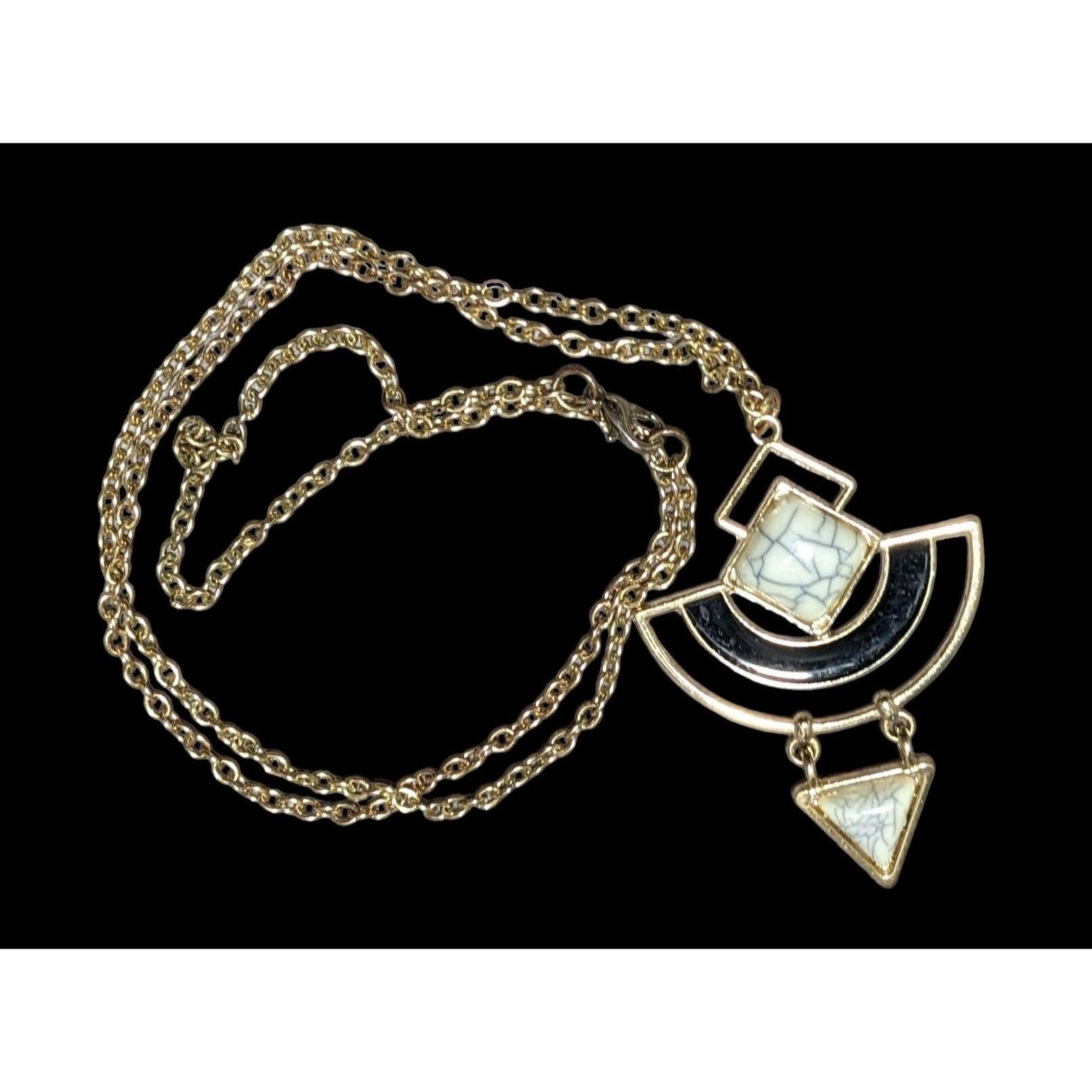 Other Modern Geometric Abstract Gemmed Pendant Necklace Size ONE SIZE - 1 Thumbnail