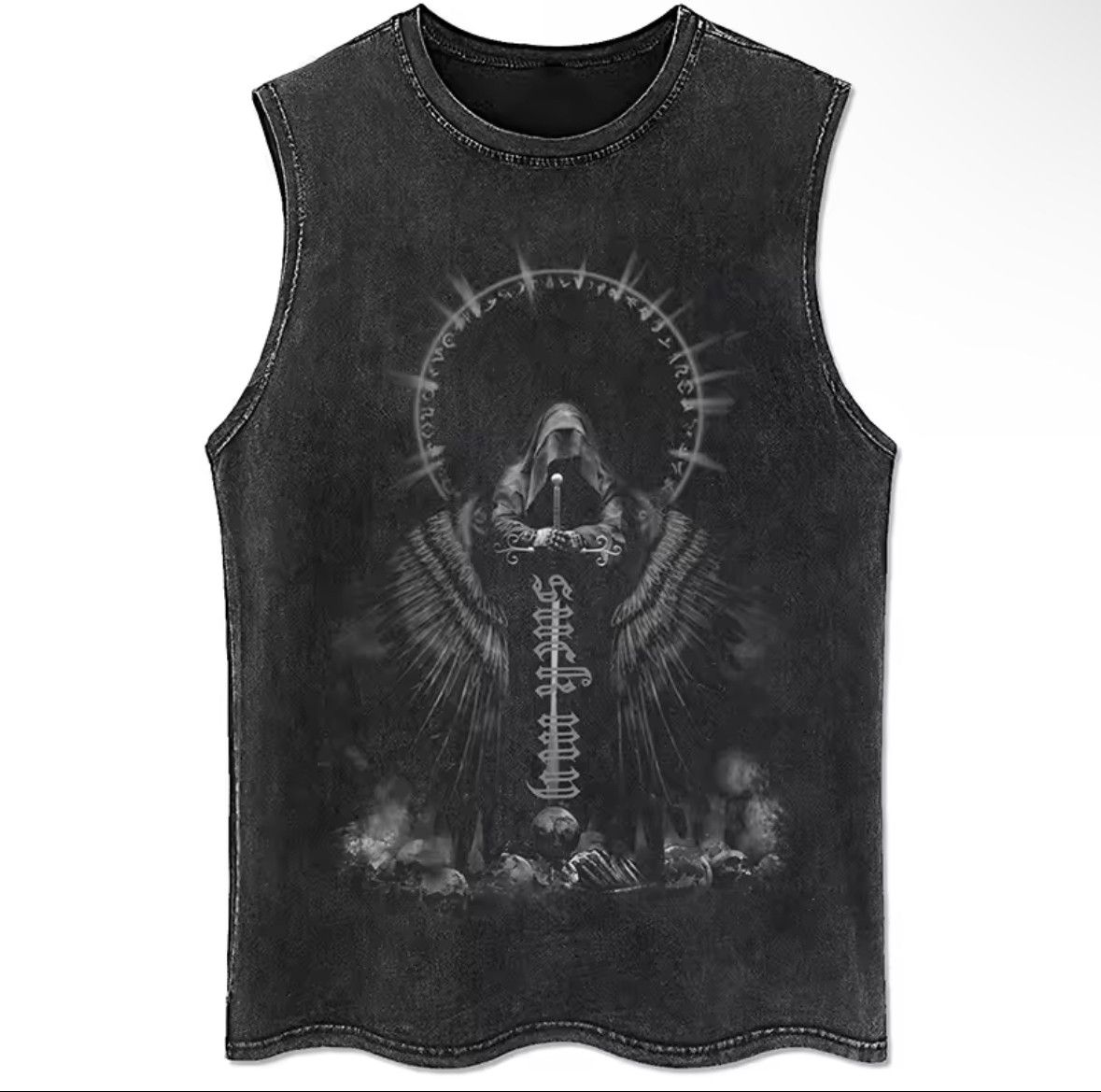 Other Punk Skull Sword Washed Tank Top T-Shirt Size US S / EU 44-46 / 1 - 1 Thumbnail