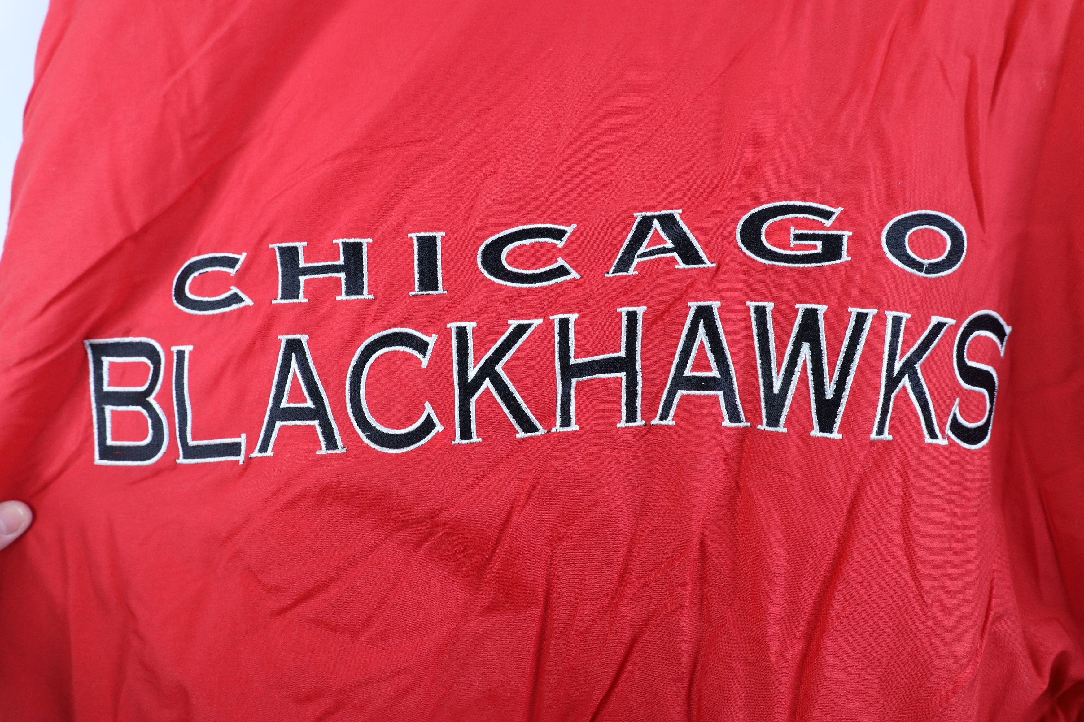 Vintage Vintage 90s Chicago Blackhawks Hockey Quilted Puffer Jacket Size US XL / EU 56 / 4 - 14 Thumbnail