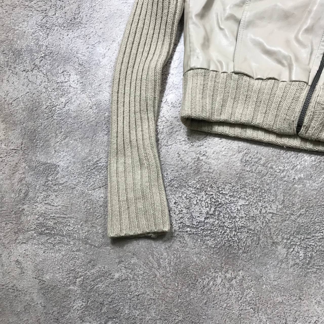Vintage Vintage Y2K Cream Ribbed Zip Cardigan Streetwear Graphic S Size S / US 4 / IT 40 - 4 Thumbnail