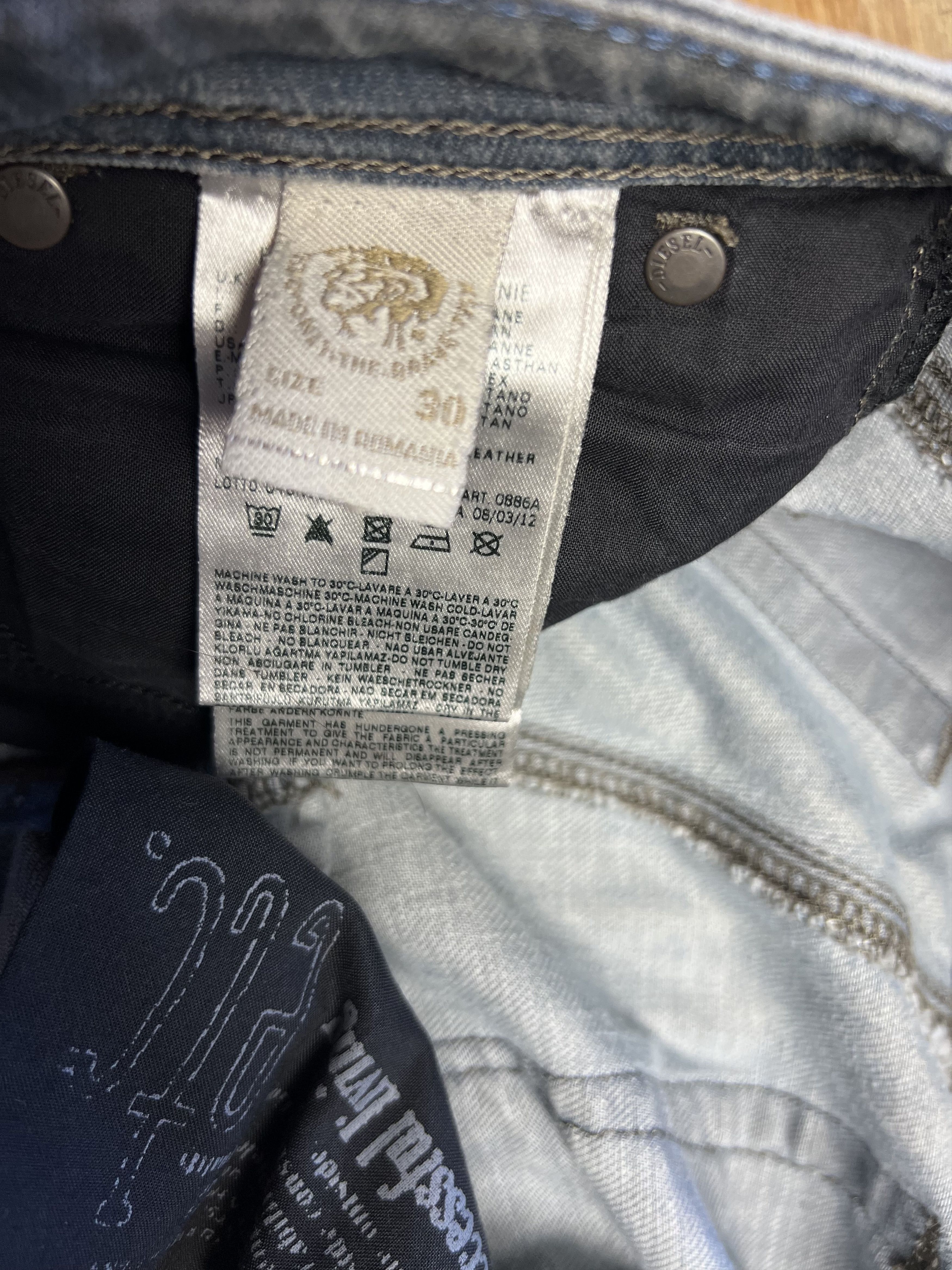 Diesel Vintage Diesel Denim Wash 0886A Stretch Shioner Jeans Size US 30 / EU 46 - 10 Thumbnail