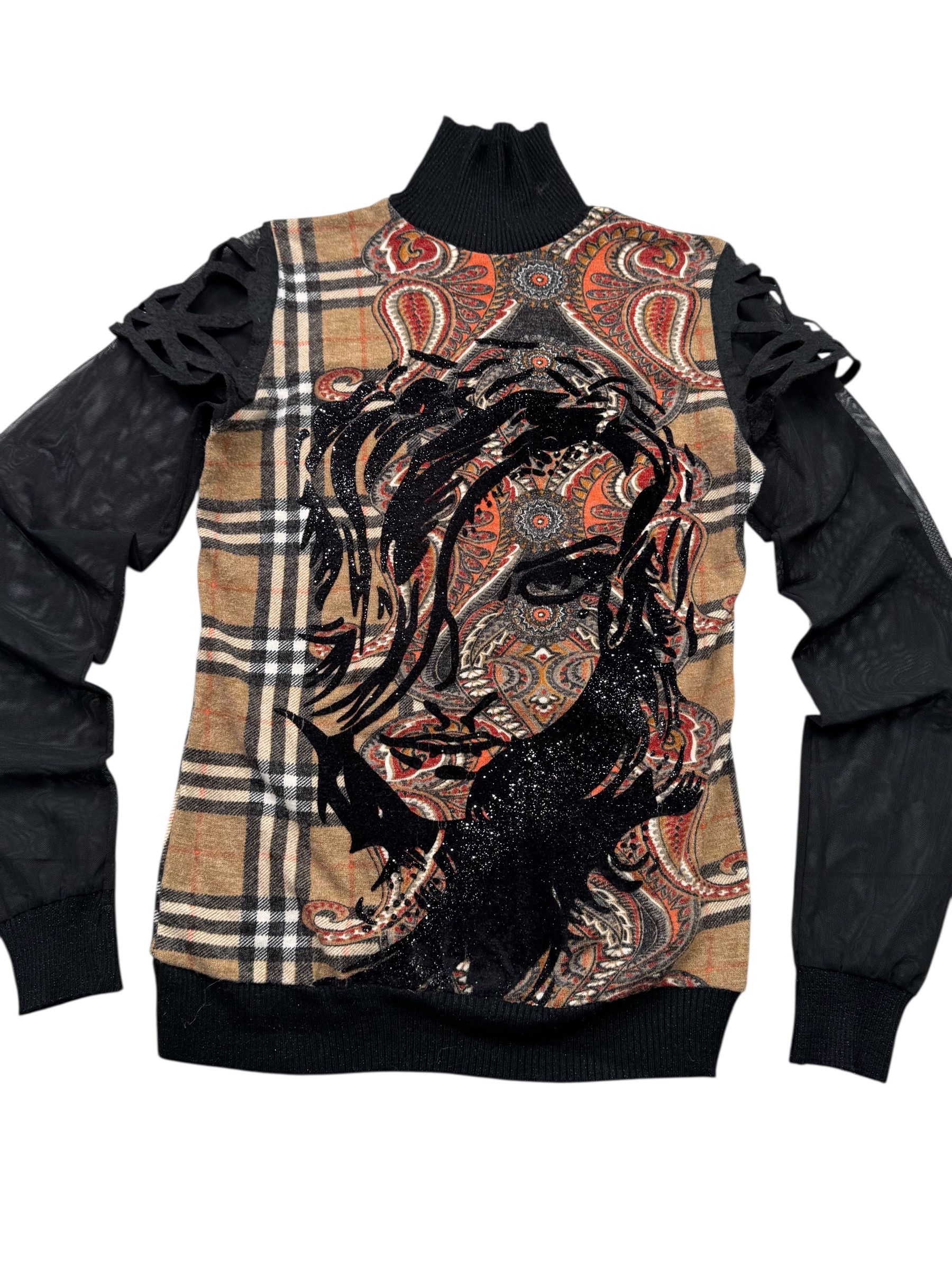 Japanese Brand Vintage Sweater With Mesh Sleeve W328(V9) Size S / US 4 / IT 40 - 2 Thumbnail