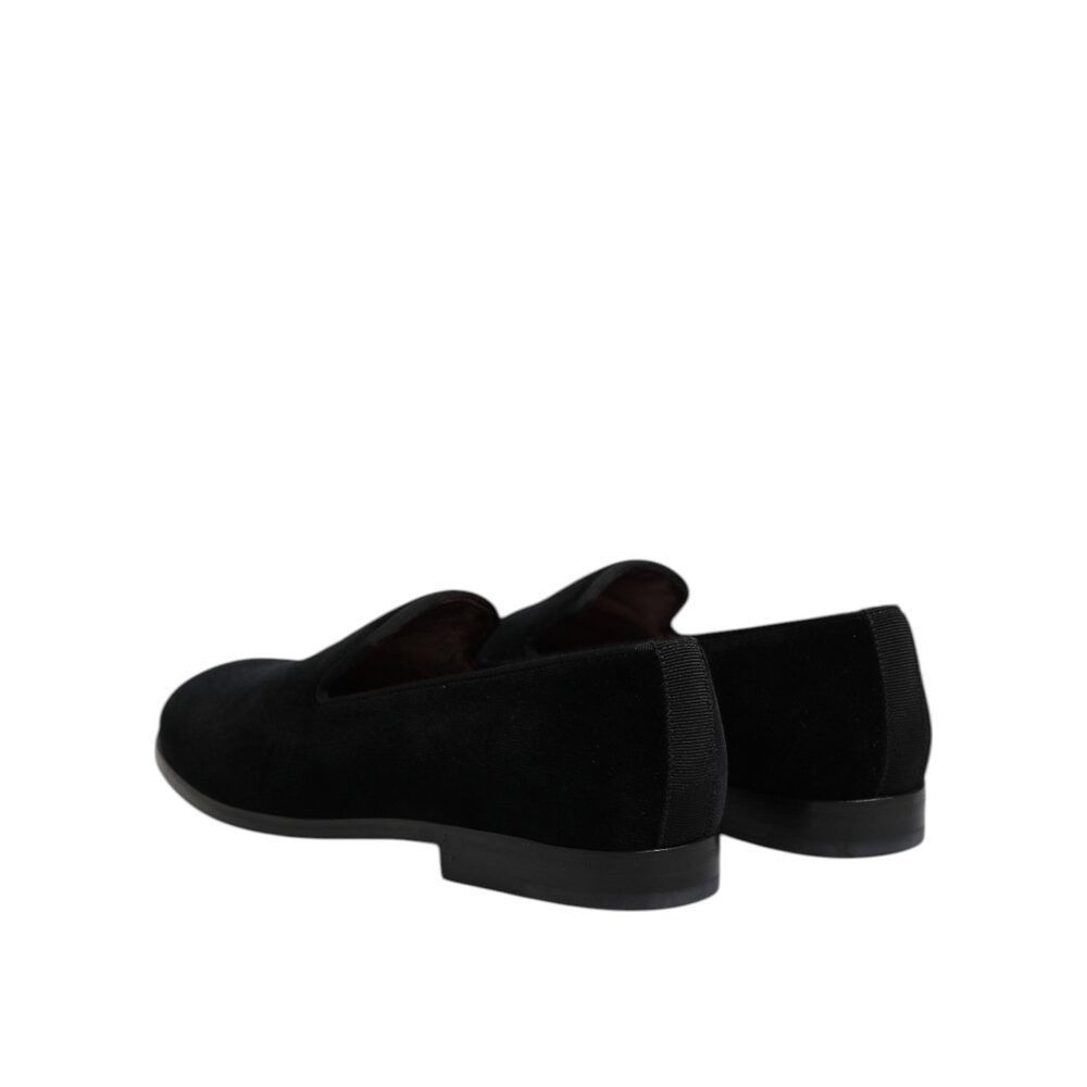 Dolce & Gabbana Dolce & Gabbana Black Velvet Slip On Loafers Formal Shoes Size US 7 / EU 40 - 5 Thumbnail