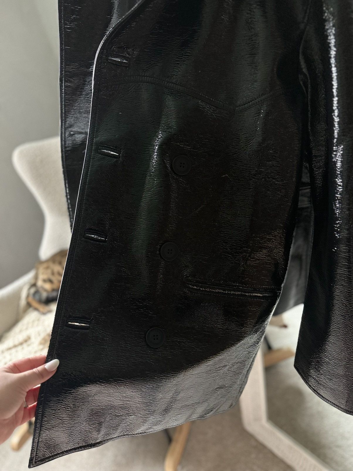 Diesel DIESEL J-COSMOQUE-A Patent Leather Look Coach Jacket - NWT. Size US L / EU 52-54 / 3 - 3 Thumbnail