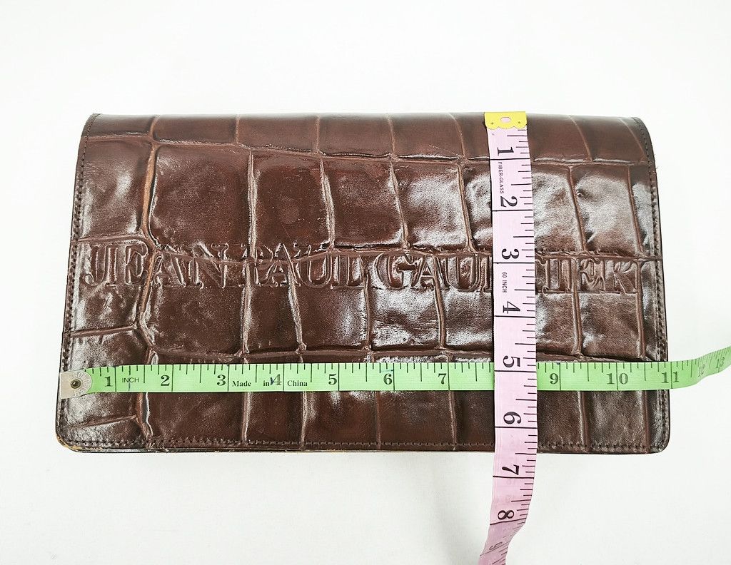 Jean Paul Gaultier JEAN PAUL GAULTIER Brown Croc embossed clutch sling bag Size ONE SIZE - 12 Thumbnail