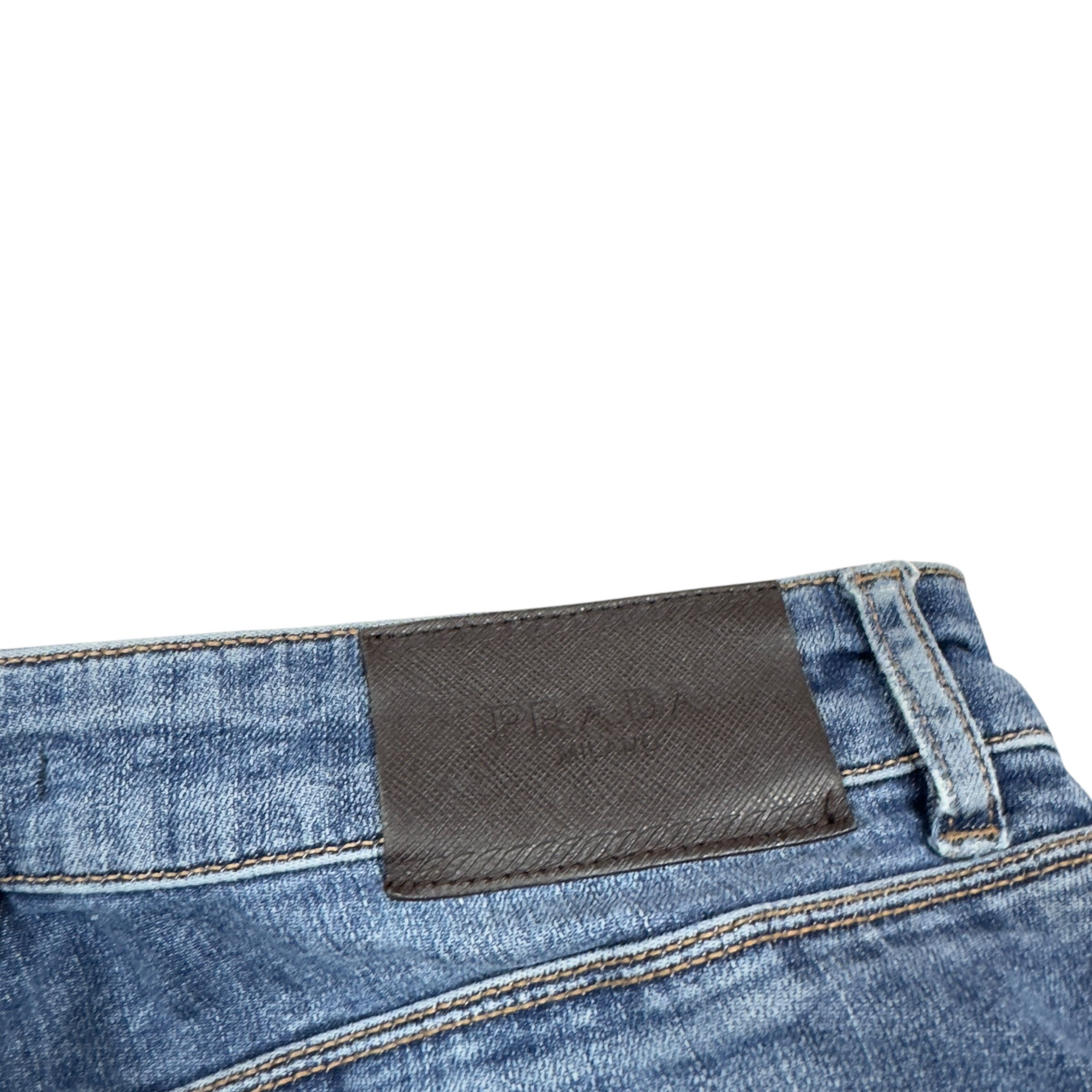 Prada Prada Contour Fit Blue Zip Fly Straight Leg Denim Jeans Size 30" / US 8 / IT 44 - 8 Thumbnail