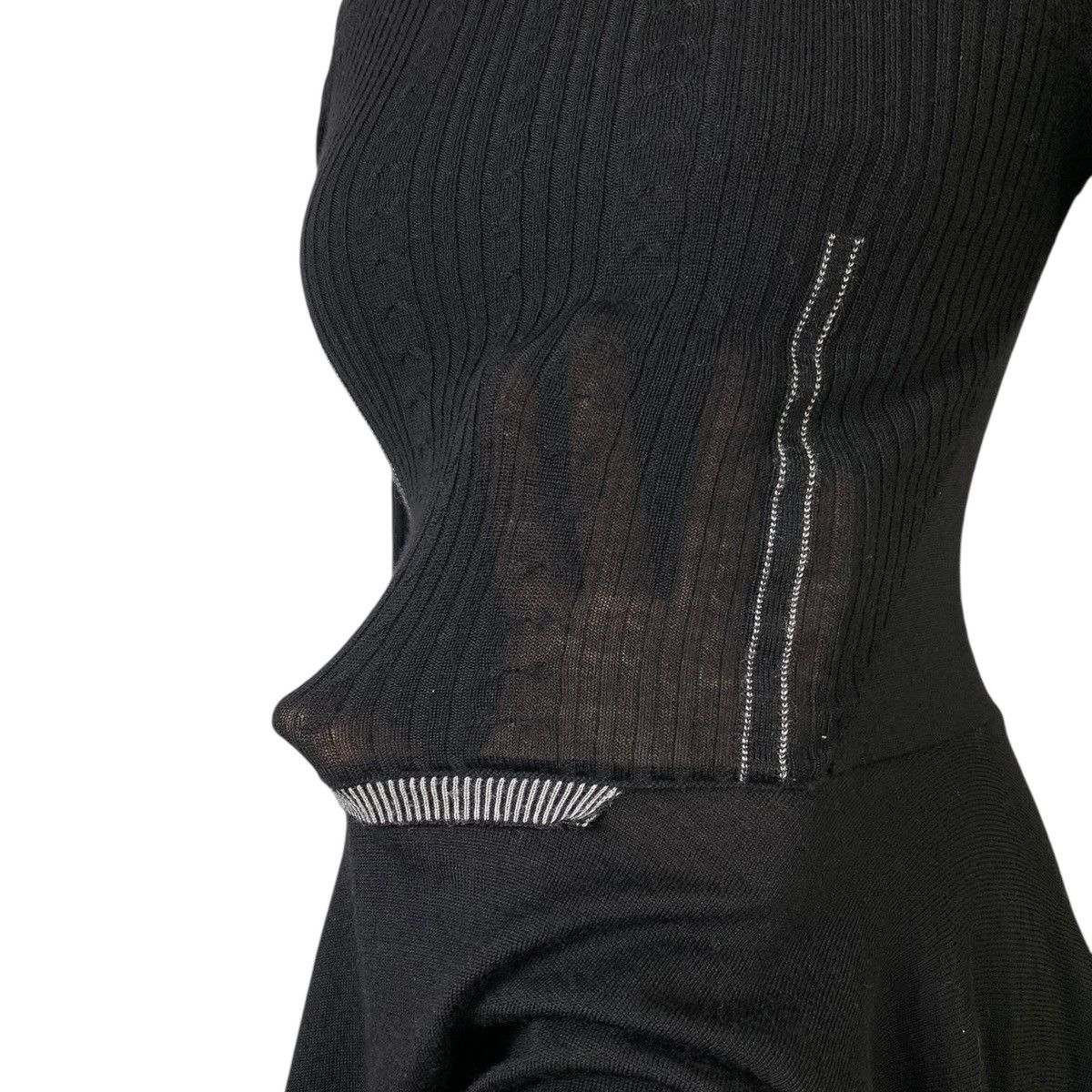 Marithe + Francois Girbaud M+FG Long Sleeve Bodycon Ballon Hem Wool Stars Logo Dress Size M / US 6-8 / IT 42-44 - 4 Thumbnail