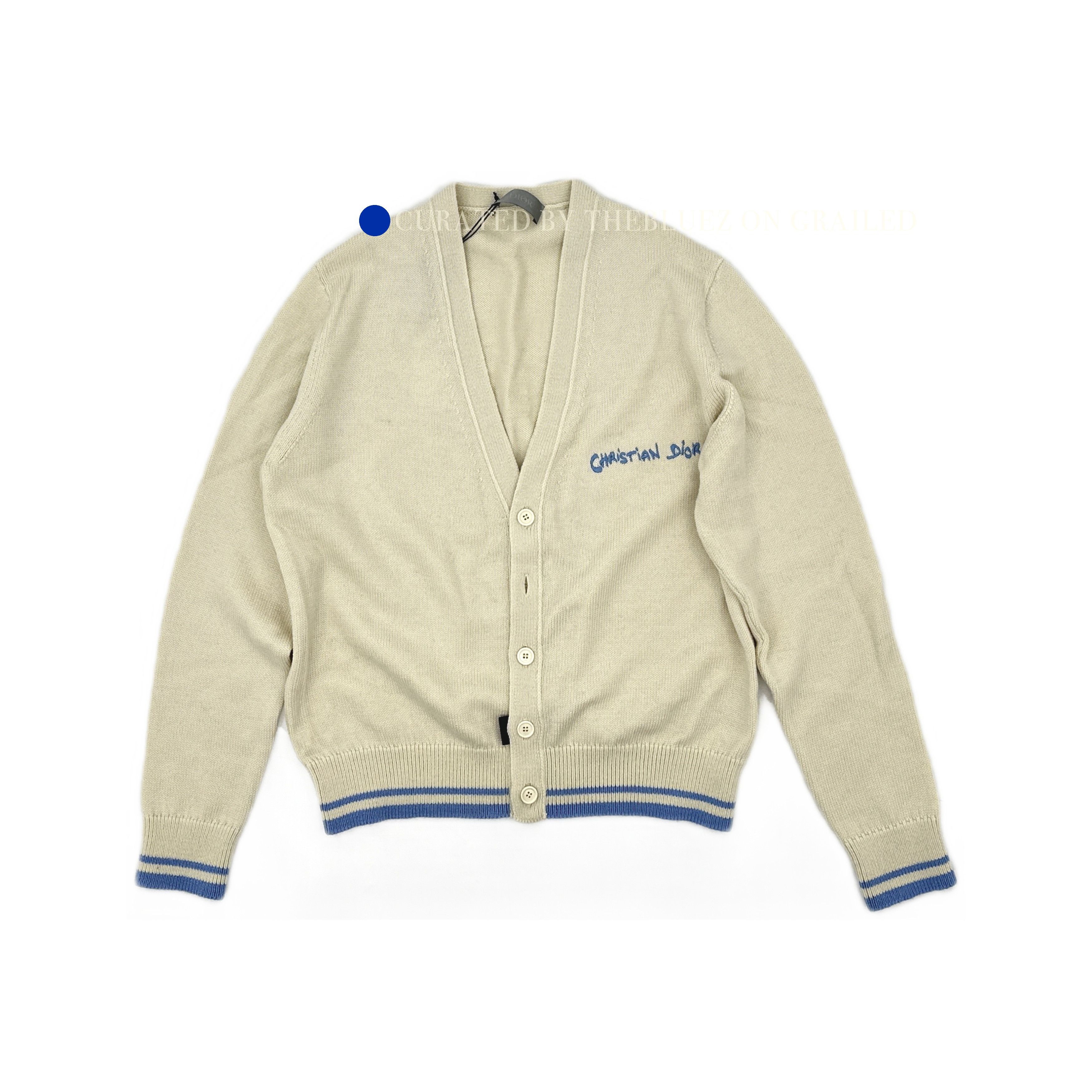 Dior Logo Embroidered Cardigan in Beige Size US M / EU 48-50 / 2 - 1 Thumbnail