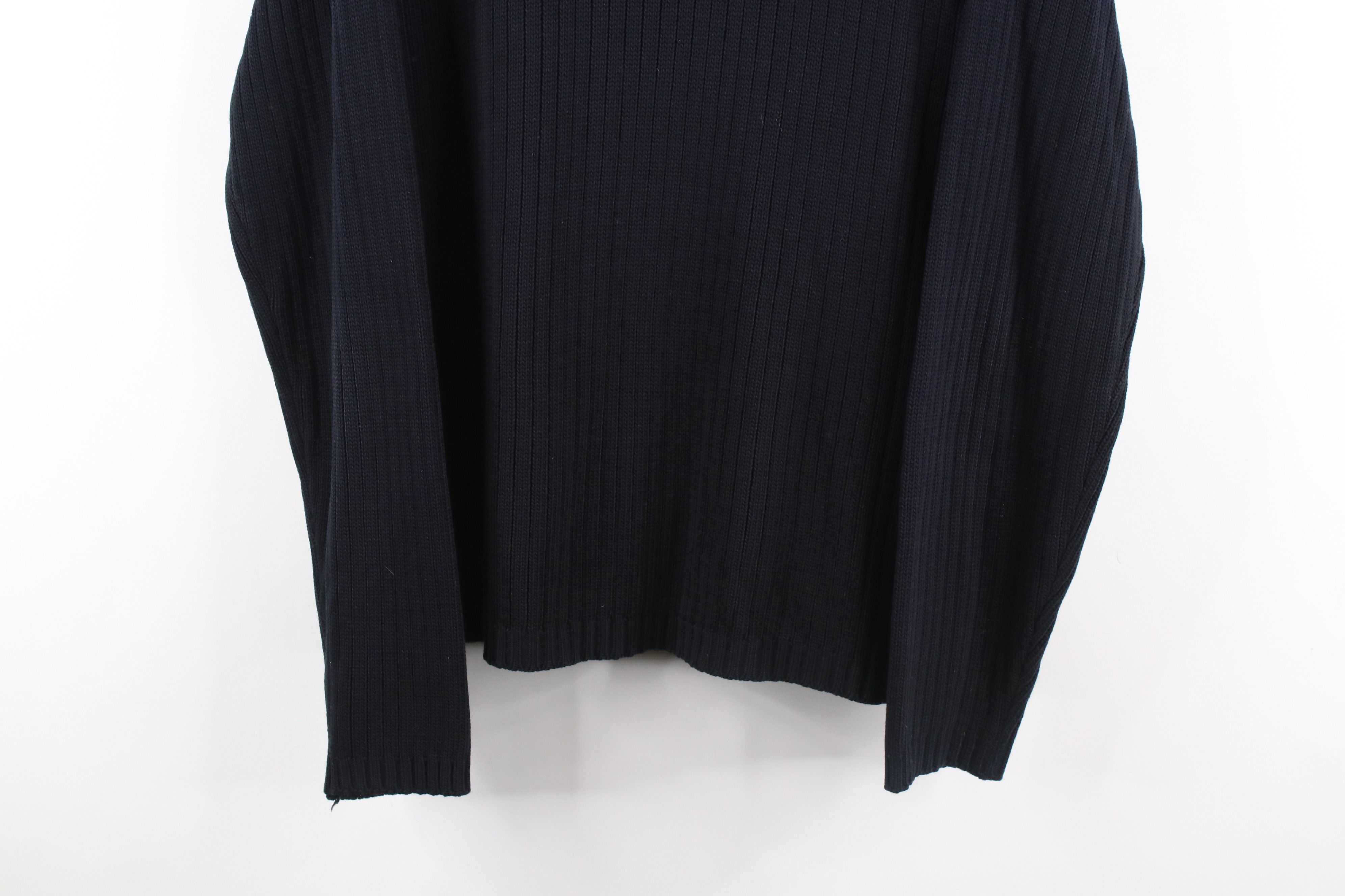Vintage Vintage 90s Streetwear Ribbed Knit Turtleneck Sweater Black Size US L / EU 52-54 / 3 - 3 Thumbnail