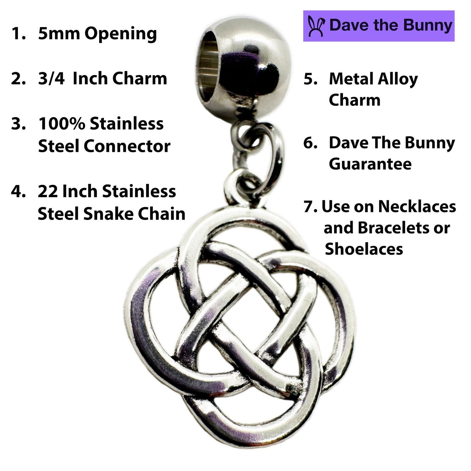 & Other Stories Celtic Necklace - Stainless Steel Snake Chain Size ONE SIZE - 2 Thumbnail