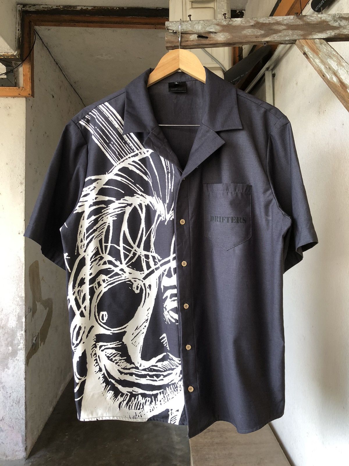Anime Rare🔥 Drifters x Anime Oda Nobunaga Open Collar Shirt Size US XL / EU 56 / 4 - 2 Thumbnail