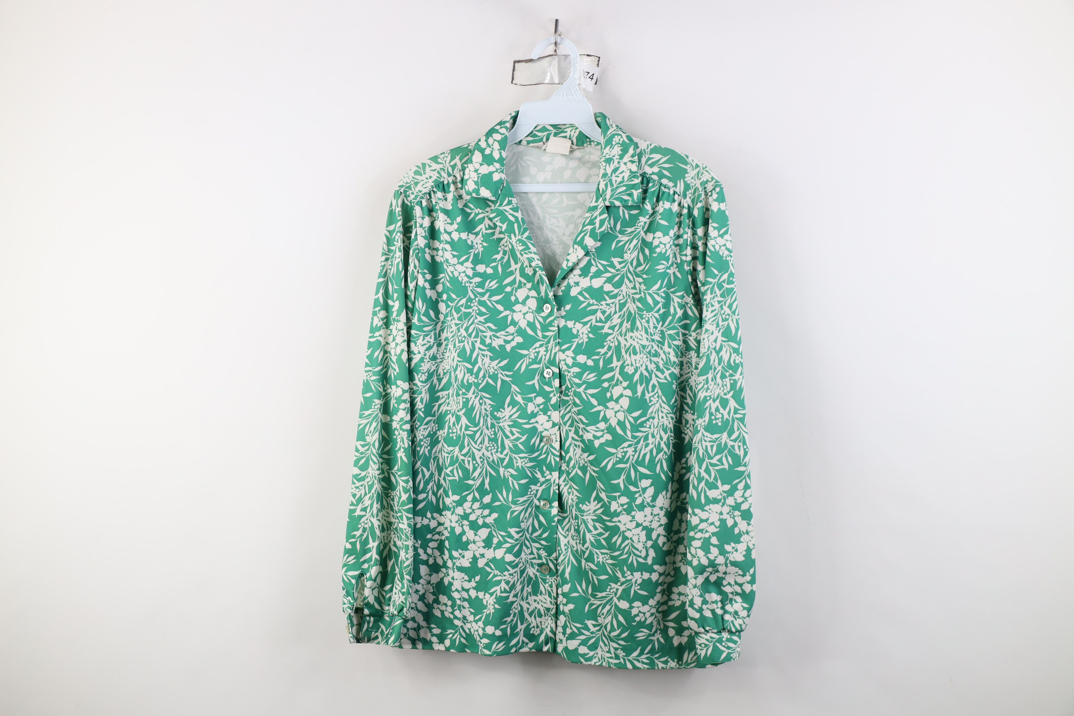 Vintage Vintage 70s Streetwear Modern Flower Knit Button Shirt USA Size L / US 10 / IT 46 - 1 Thumbnail