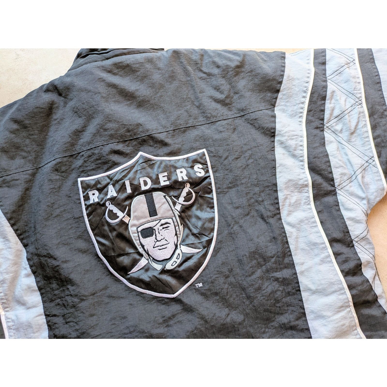 NFL × Starter Oakland LA Raiders 90s STARTER puffer Pullover XL Pro vtg Size US XL / EU 56 / 4 - 4 Thumbnail