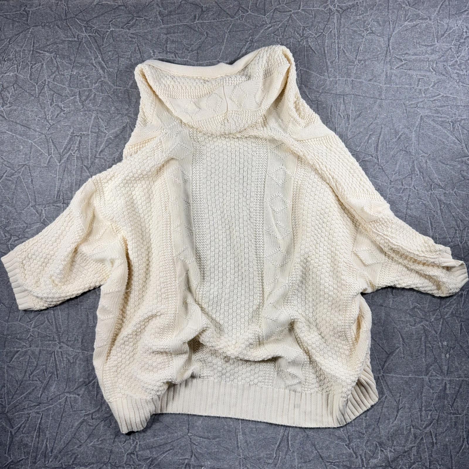 Free People Free People Sweater Women's S Cream Cable Knit Hoodie Size S / US 4 / IT 40 - 8 Thumbnail
