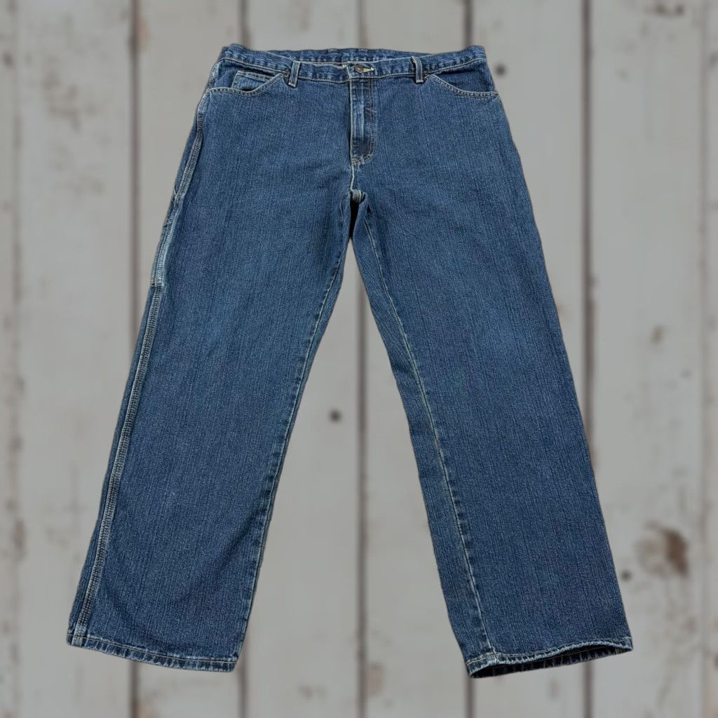 Dickies Dickies Jeans Mens 38 Straight Carpenter Denim Blue 37x30 Regular Fit Casual Workwear Outdoors - Pants Mens 38/Regular Blue Dickies Jeans Size US 38 / EU 54 - 1 Thumbnail