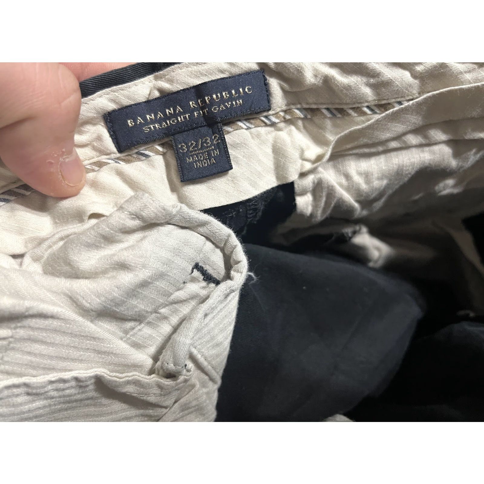 Banana Republic VINTAGE Banana Republic Mens Straight Fit Gavin Chino Pants 32x32 Black Distressed Size US 32 / EU 48 - 5 Thumbnail