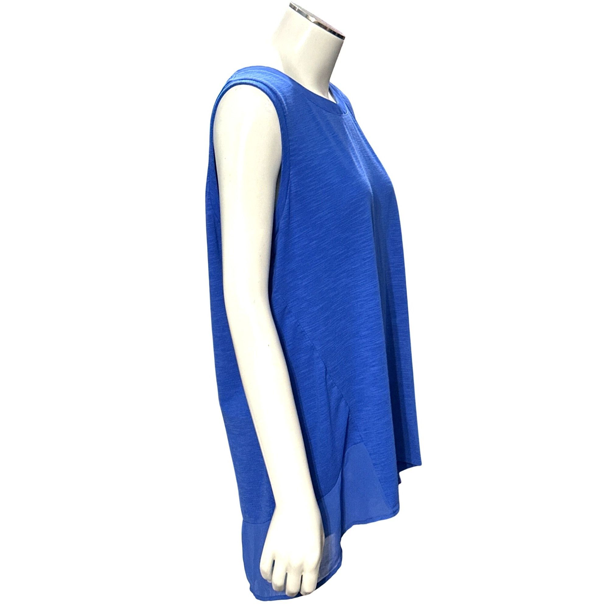 Other Adrienne Vittadini Royal Blue Tunic Top Sheer Chiffon Back Size L / US 10 / IT 46 - 7 Thumbnail
