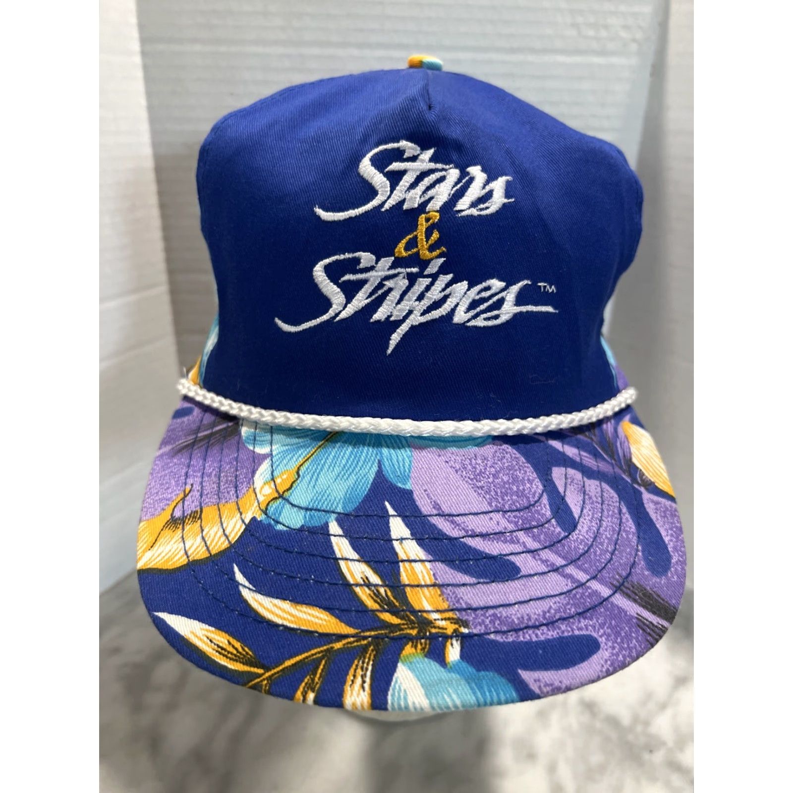 Vintage VINTAGE Stars & Stripes Hat Yatch Racing Team Snapback Hawaii Floral Rope American Cup One Size Mens Size ONE SIZE - 2 Thumbnail