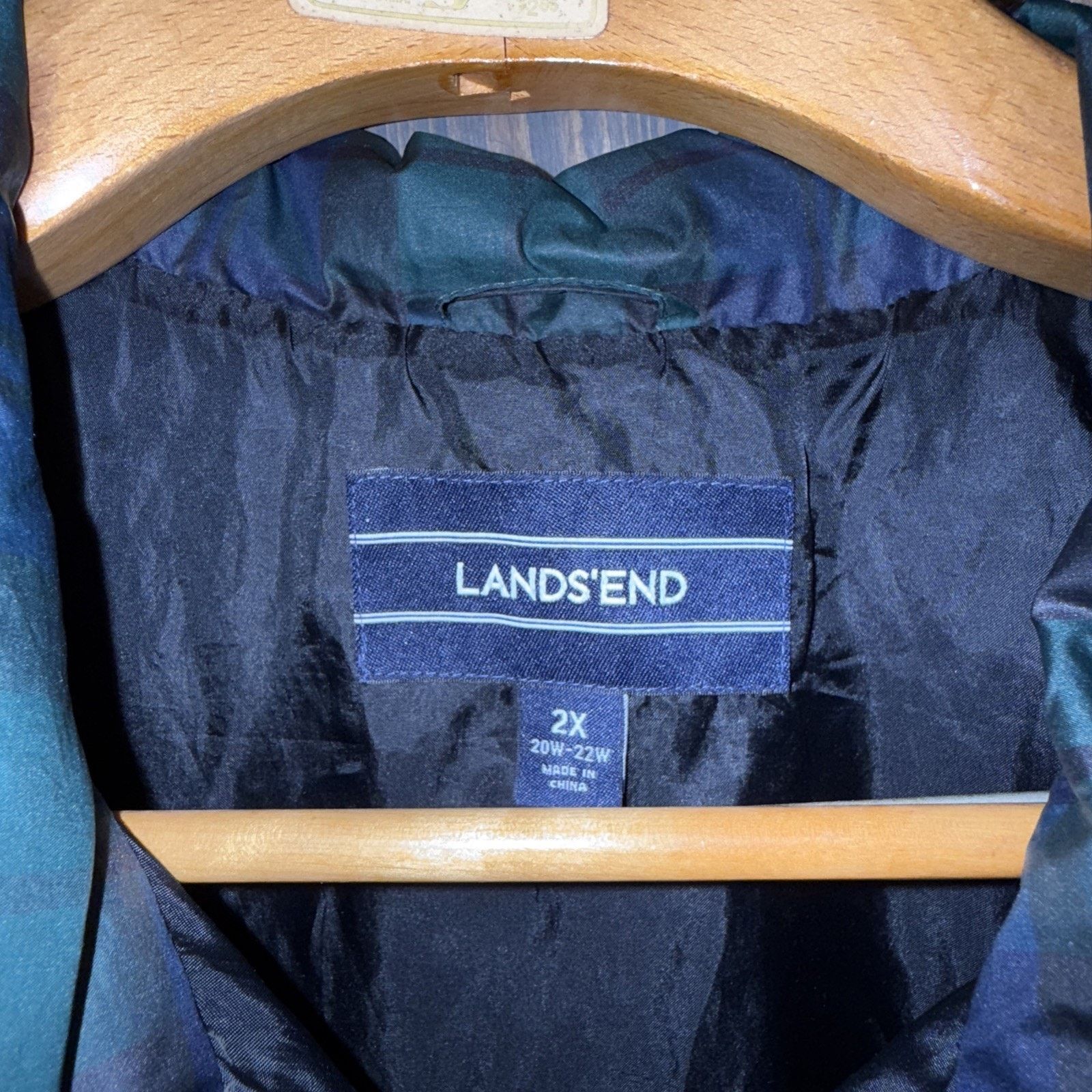 Lands' End Lands End Men’s Full Zip Down Puffer Vest Plaid 2XL EUC 20W Size XXL / US 16-18 / IT 52-54 - 5 Thumbnail