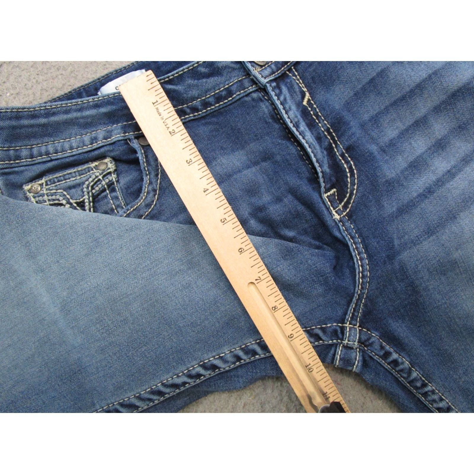 Vintage VTG Y2K VIGOSS Capri Blue Denim Stretch Jeans Women's Size 14 Embroidered Size 36" / US 14 / IT 50 - 7 Thumbnail