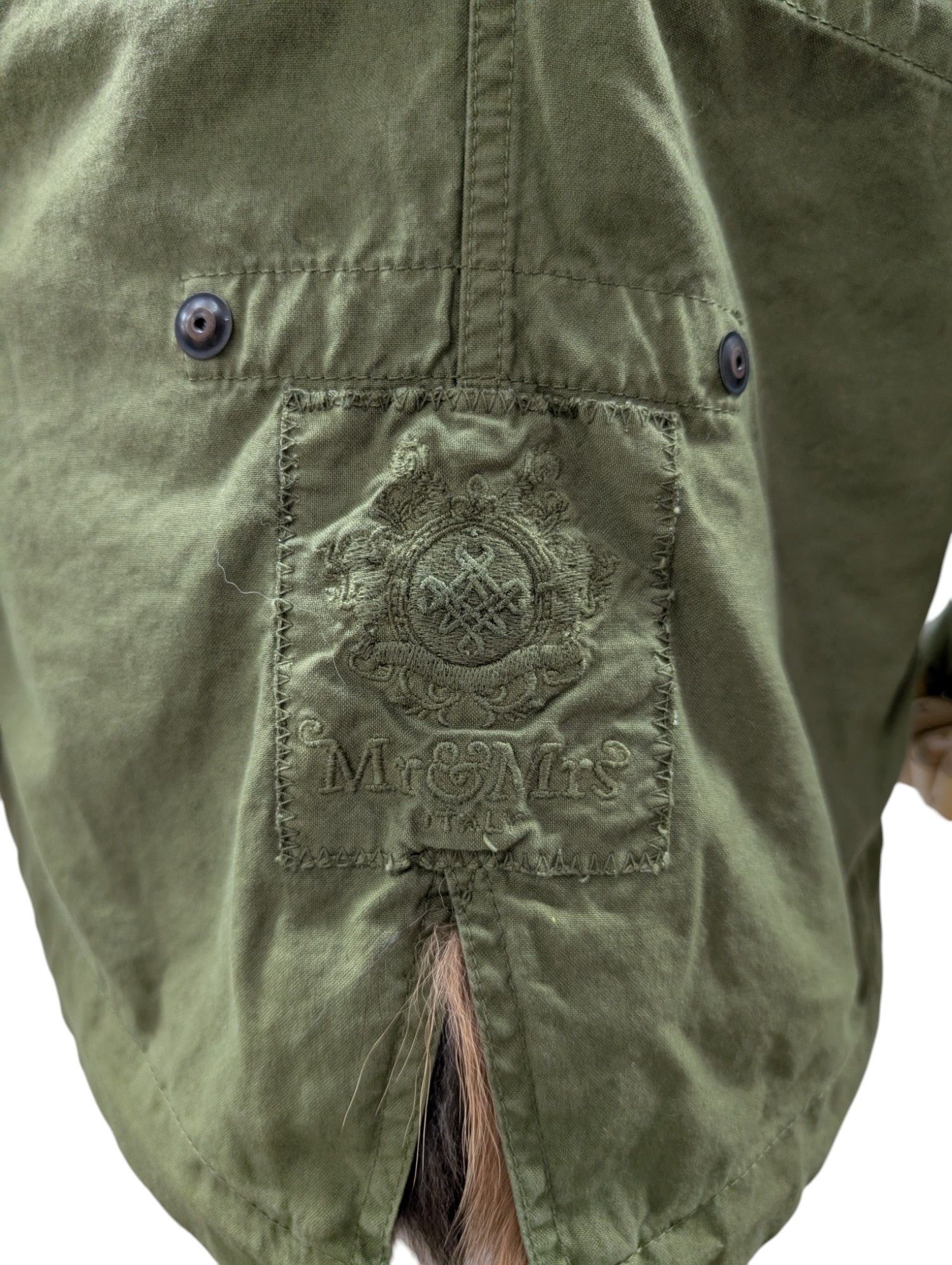 MR & MRS ITALY Green Hooded Parka With Multi-Color Full Fur Lining Size XS / US 0-2 / IT 36-38 - 5 Thumbnail