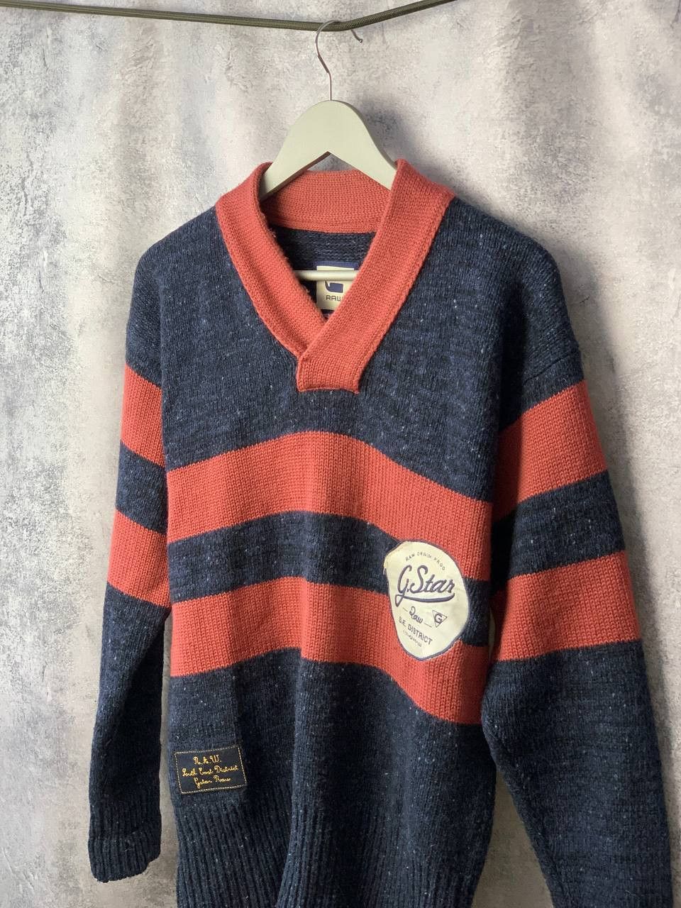 G-Star G-Star Raw Striped Wool V-Neck Sweater size M Size US M / EU 48-50 / 2 - 2 Thumbnail