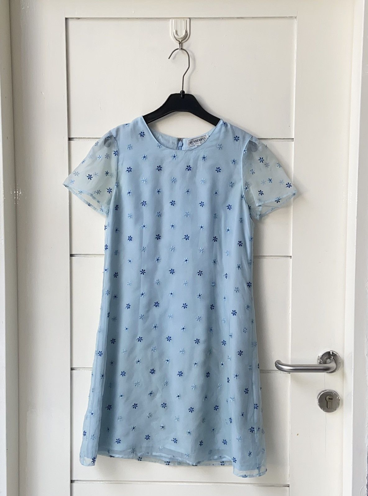 Burberry BURBERRY Blue Midi Dress Size XS / US 0-2 / IT 36-38 - 1 Thumbnail