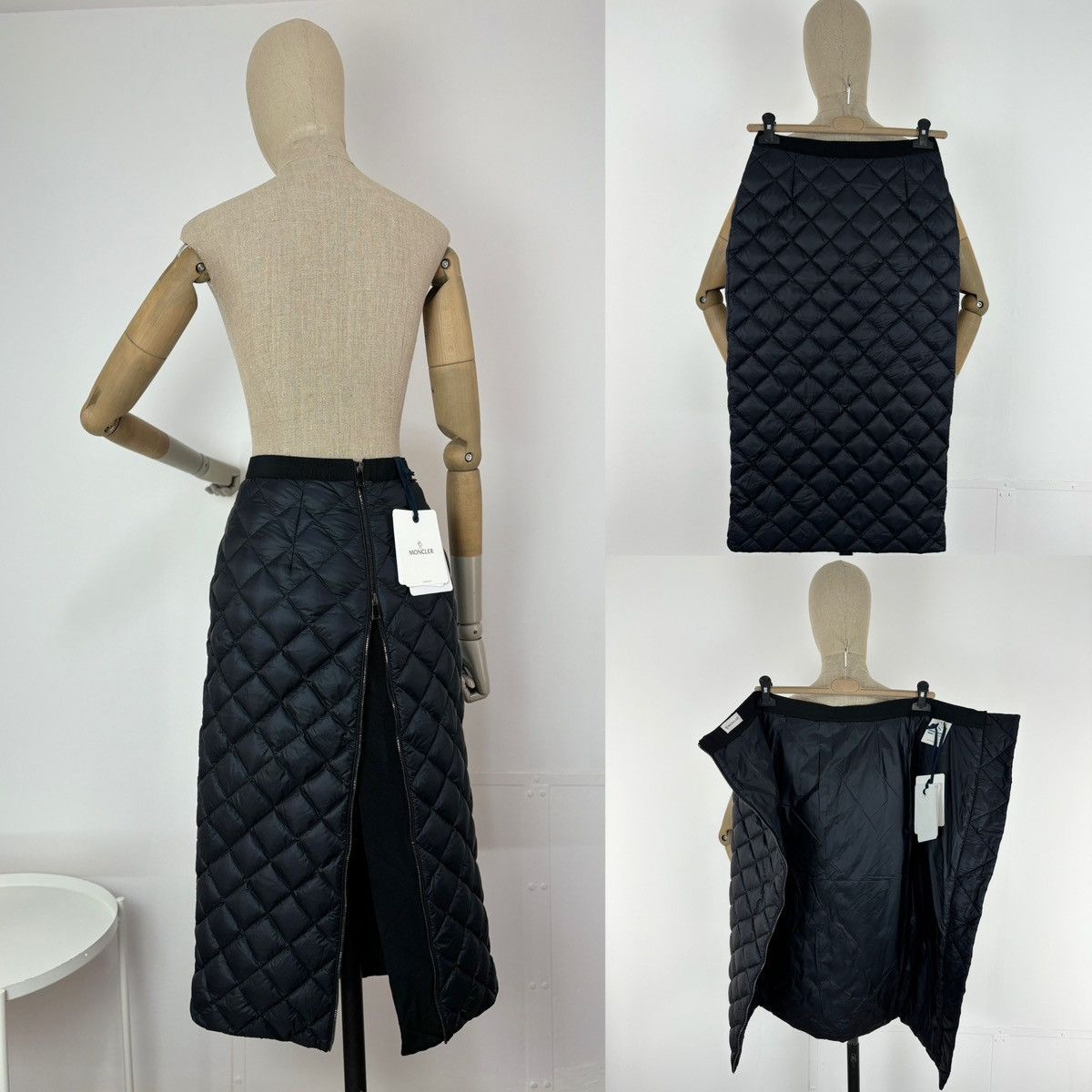Moncler × Moncler Gamme Bleu × Moncler Grenoble NEW GONNA Logo Zip Pencil Down Puffer Quilted Long Straight Skirt Size 27" / US 4 / IT 40 - 1 Thumbnail