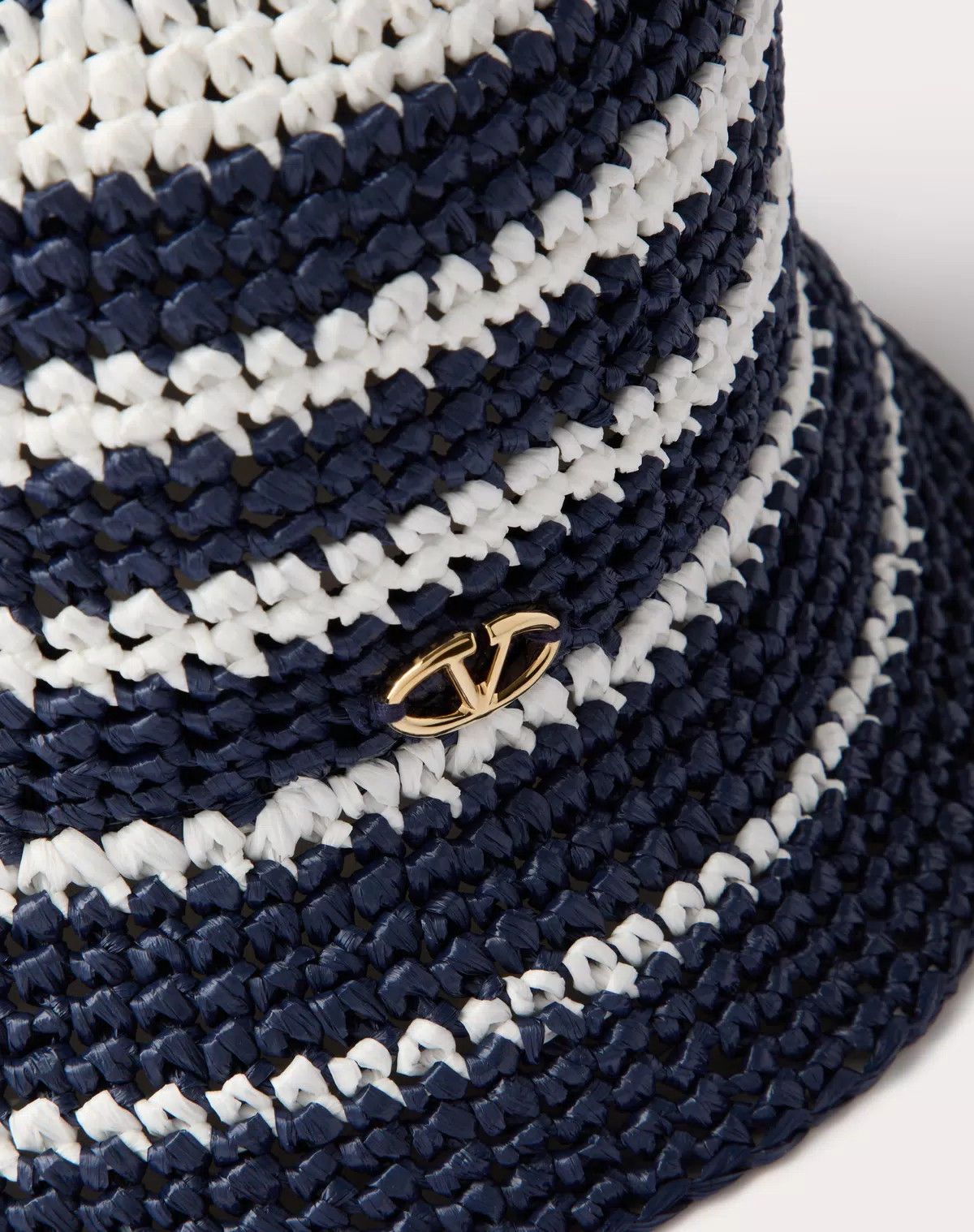Valentino oc11z0725 Size:Medium/Bucket Hat In Raffia in Blue/white Size ONE SIZE - 2 Thumbnail