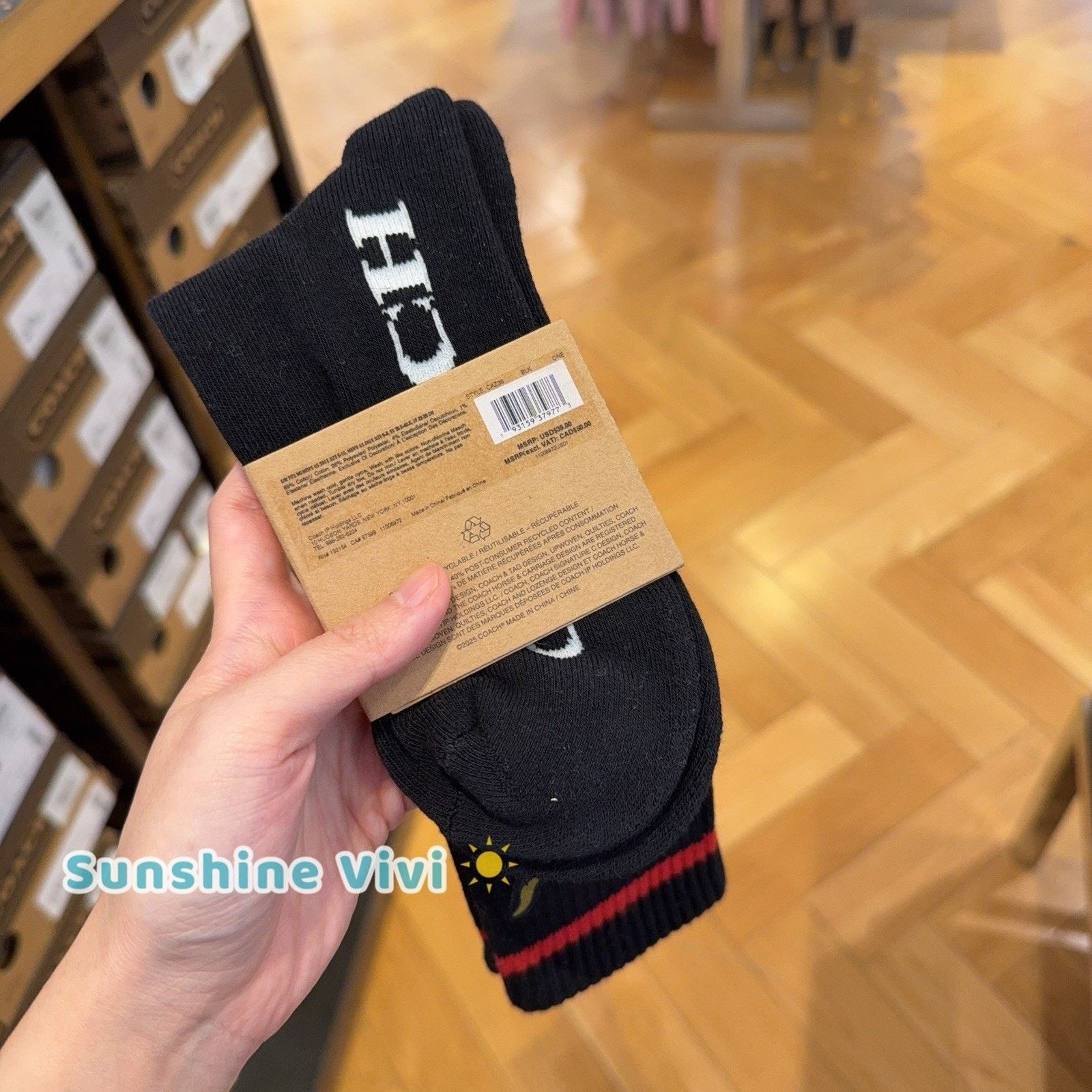 Coach NWT Coach Rexy Calf Socks black Choose s/m CAZ36 Size ONE SIZE - 5 Thumbnail