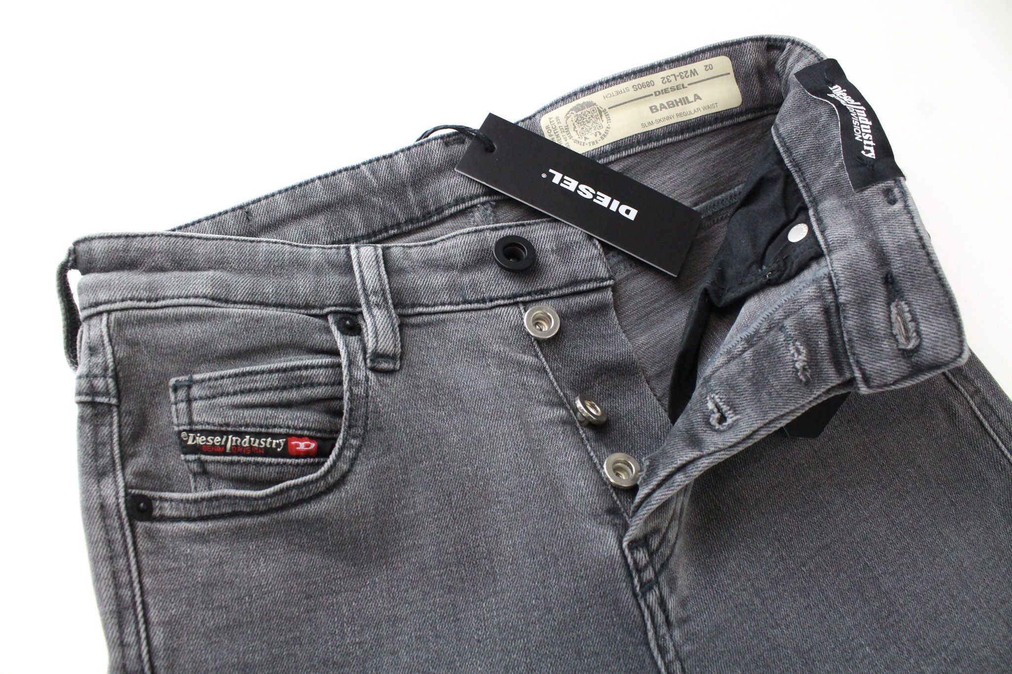 Diesel BABHILA 0890S W32/L32 Grey Slim Skinny Stretch Jeans 69494 Size 32" / US 10 / IT 46 - 4 Thumbnail