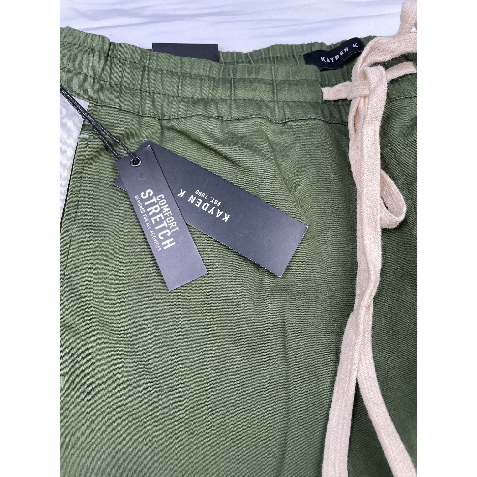 Kayden K Kayden K Men's Olive/White Stretch Joggers/Pants NWT Size L Size US 36 / EU 52 - 6 Thumbnail
