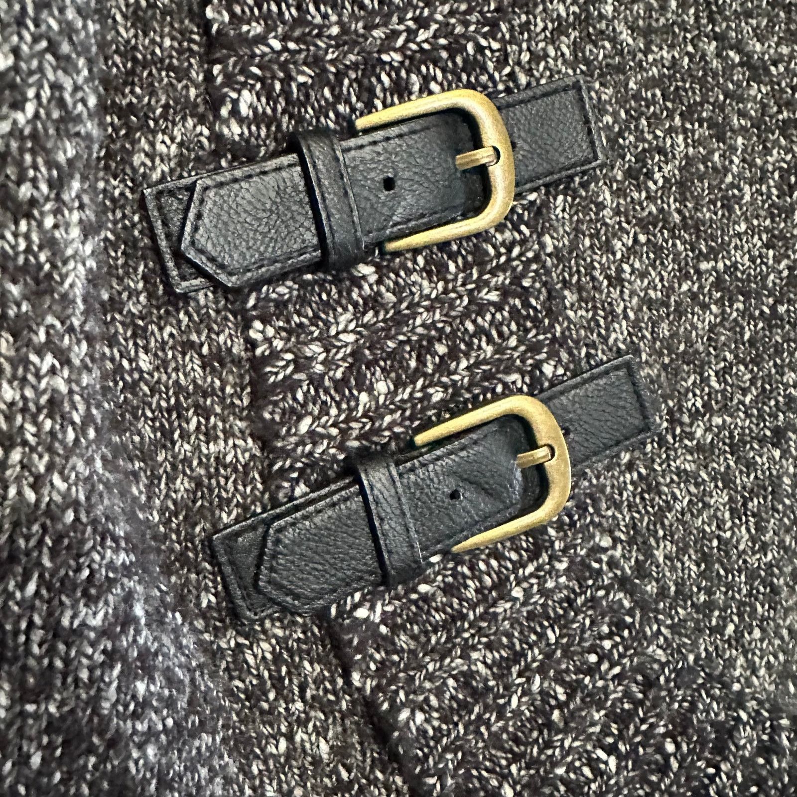 I.N.C INC sweater with leather-like buckles black/white very soft Size L / US 10 / IT 46 - 2 Thumbnail
