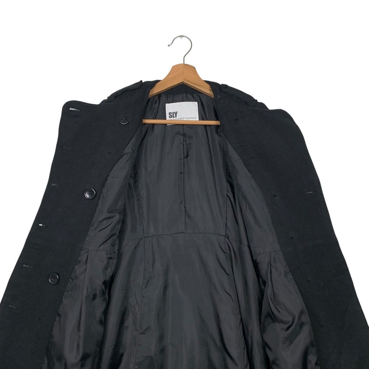 Japanese Brand SLY Double Breasted Overcoat #2457-C110 Size S / US 4 / IT 40 - 11 Thumbnail