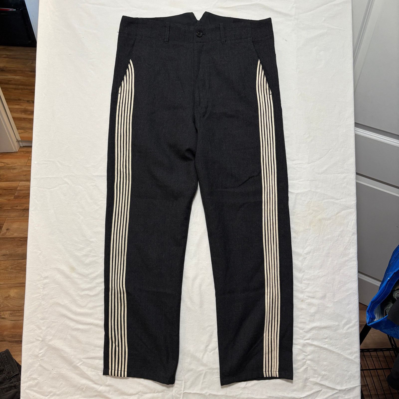 Yohji Yamamoto VTG 80s Yohji Yamamoto Side Stripe Wool Runway Pants Black S Size US 30 / EU 46 - 7 Thumbnail