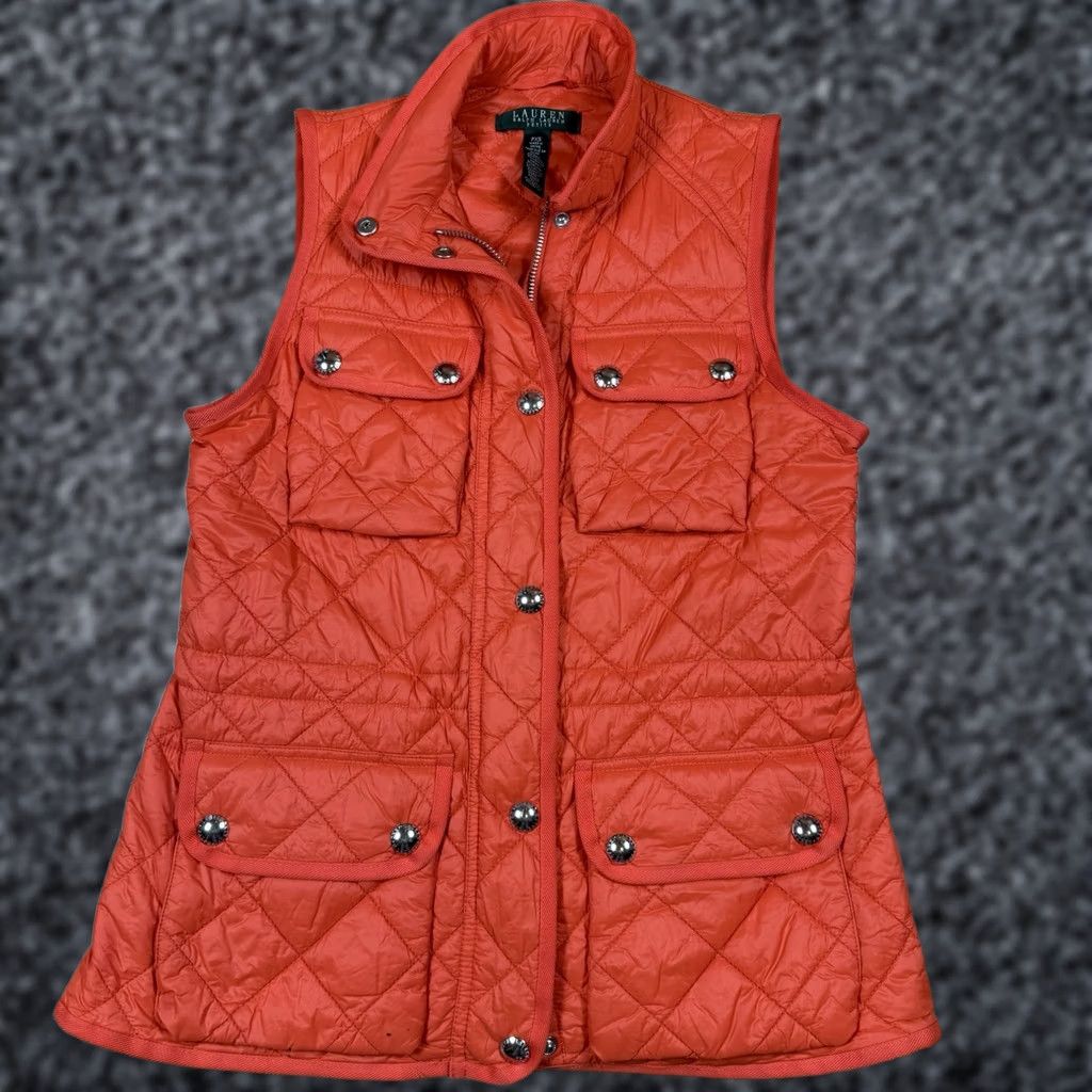 Ralph Lauren Lauren Ralph Lauren Quilted Vest Womens PXS Orange 4 Pocket Cargo Vest Women PXS Orange Quilted Nylon Pockets Petite Size XS / US 0-2 / IT 36-38 - 1 Thumbnail