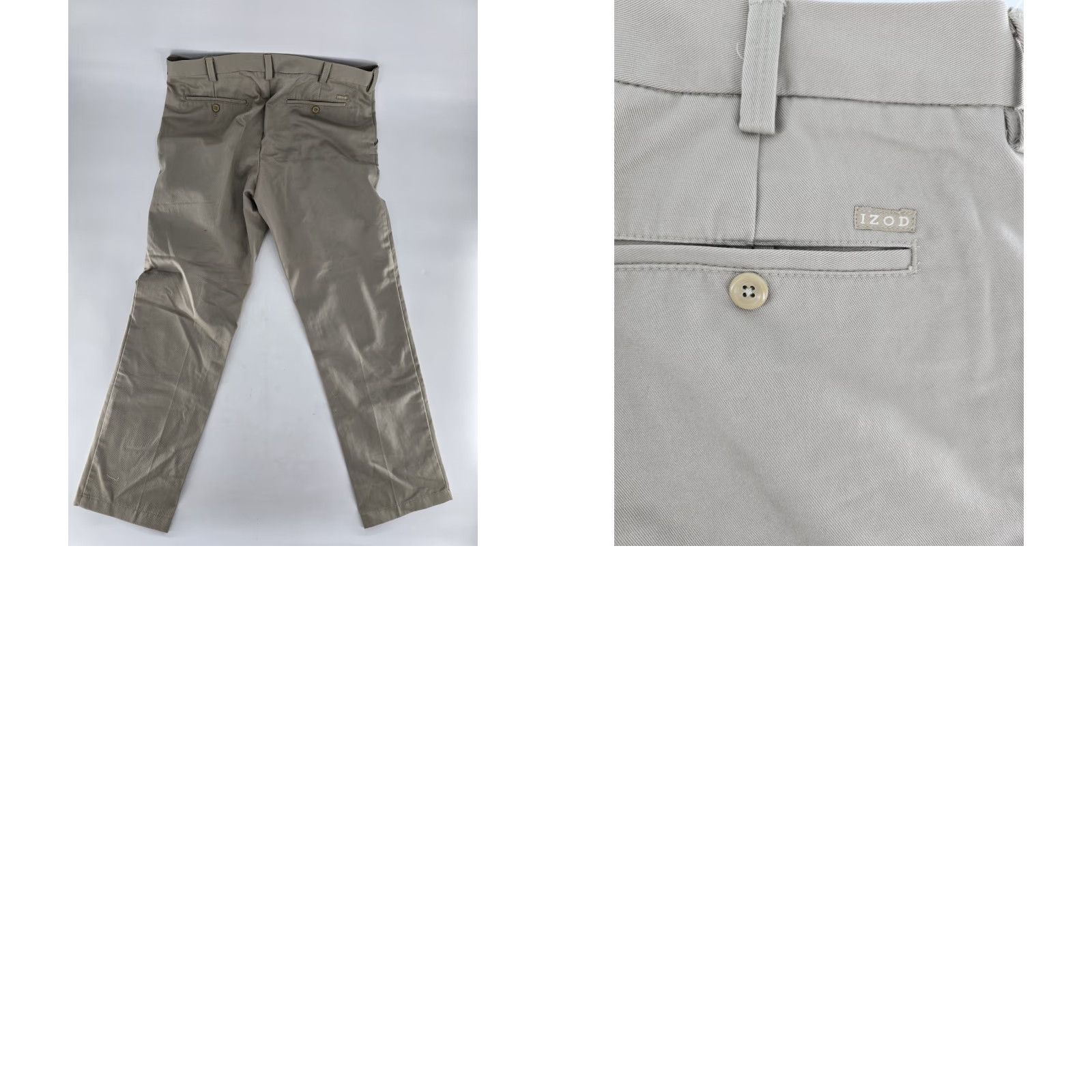 Izod IZOD Slim Fit Straight Leg American Chino Pants Men's 34x32 Tan Flat Front Size US 34 / EU 50 - 8 Thumbnail