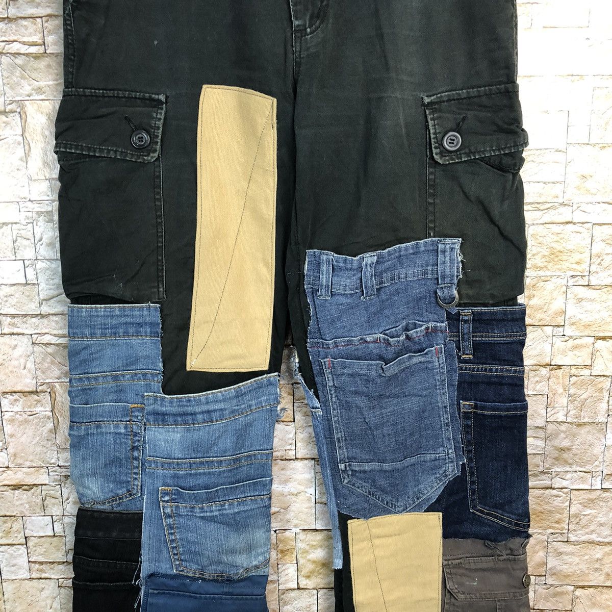 Japanese Brand Navy Produce custom patchwork Cargo Multipocket Pants #A139 Size US 34 / EU 50 - 6 Thumbnail